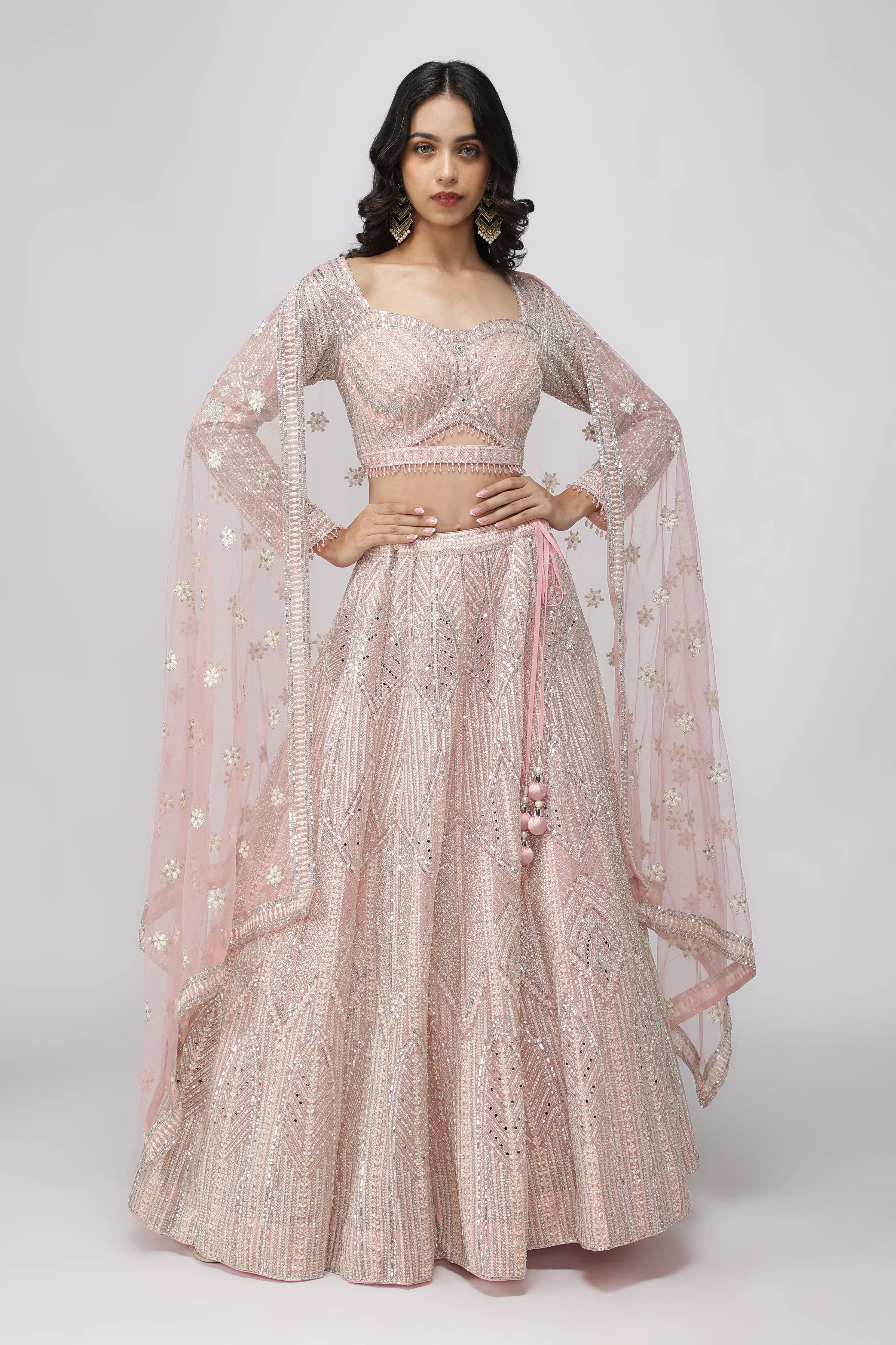 Pastel Lehengas for Night Weddings: Styling with Lights & Jewelry
