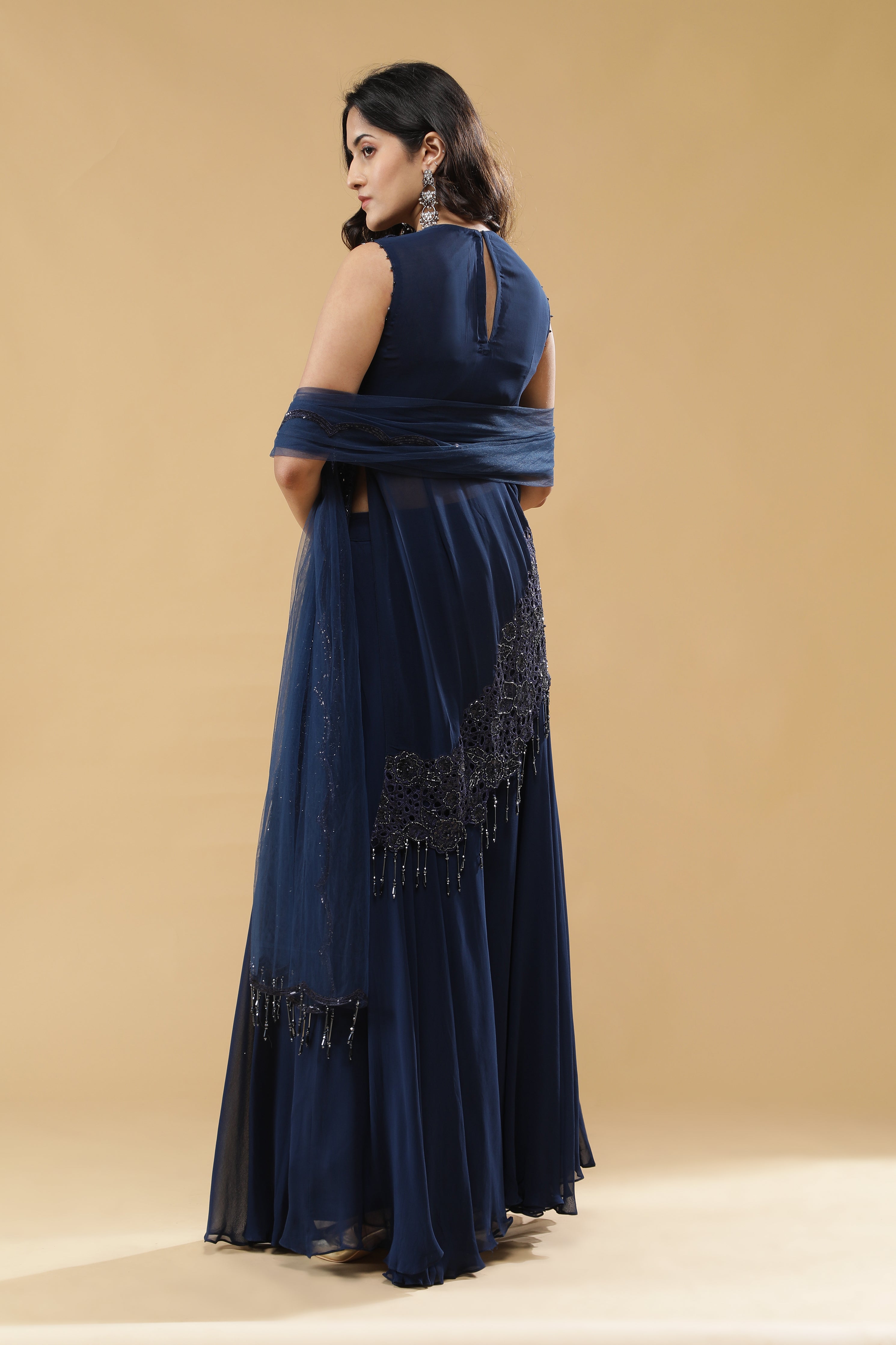 Blue Georgette Palazzo Set