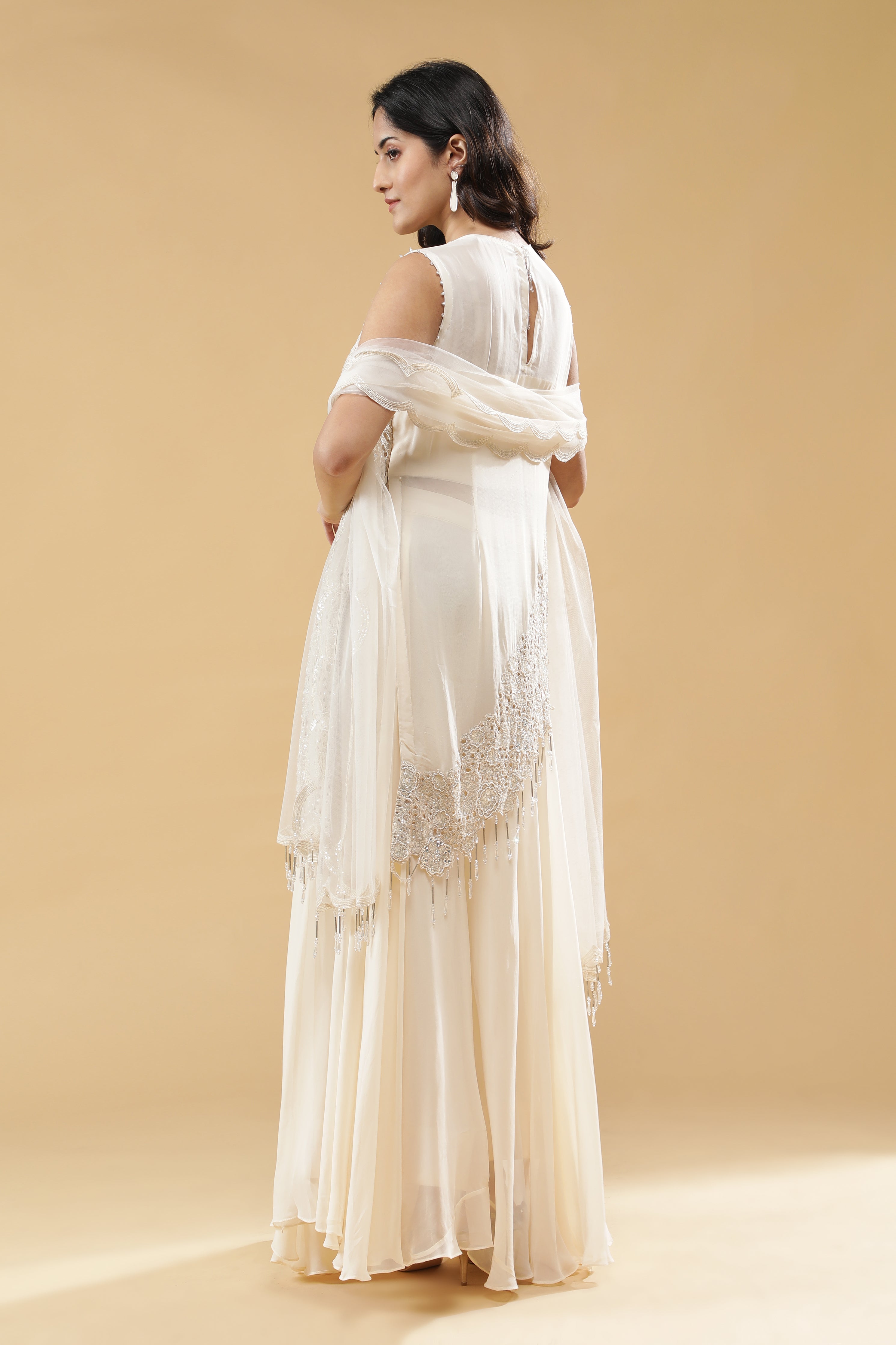 Cream Georgette Palazzo Set