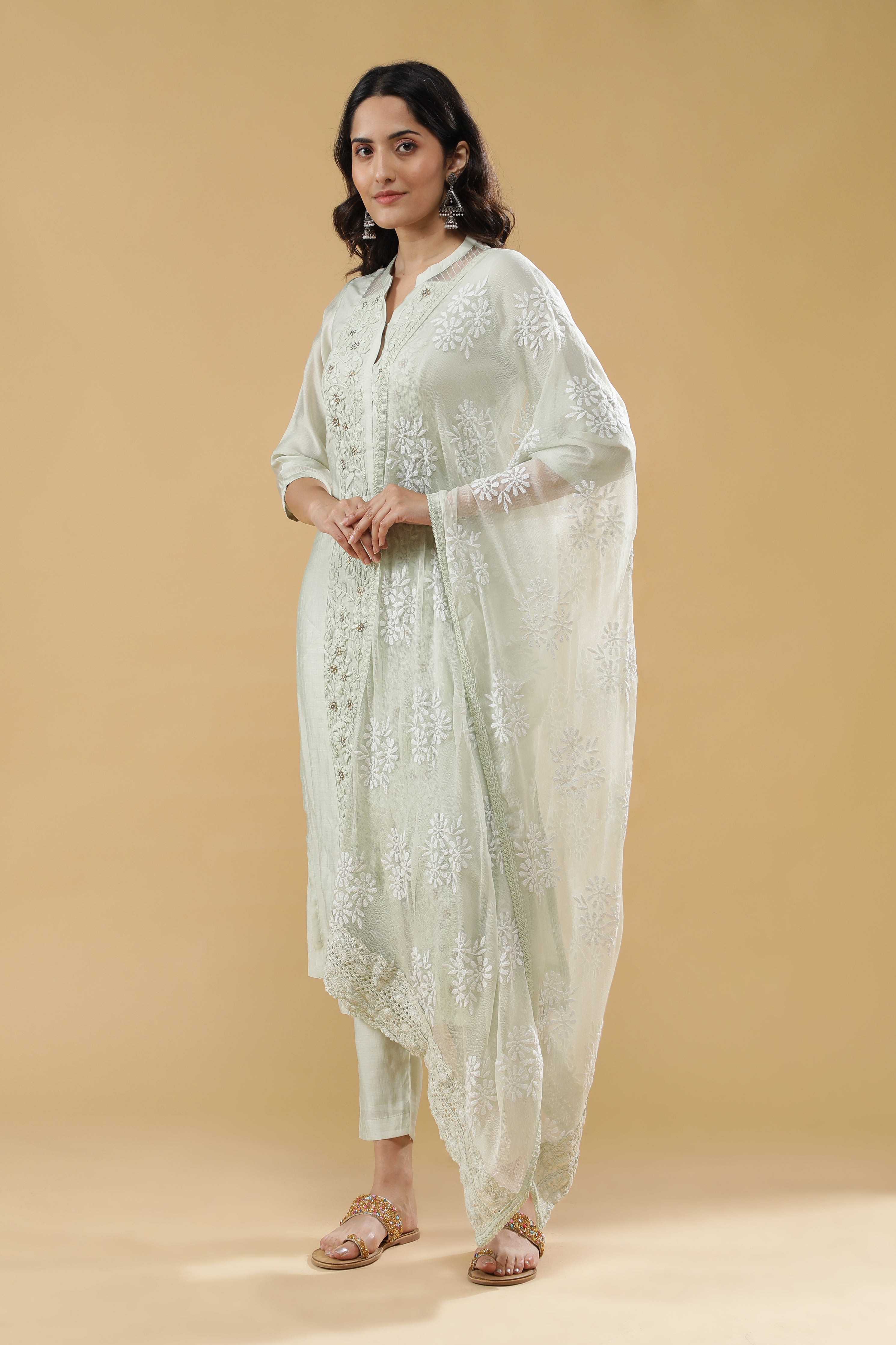 Light Green Chanderi Salwar Set