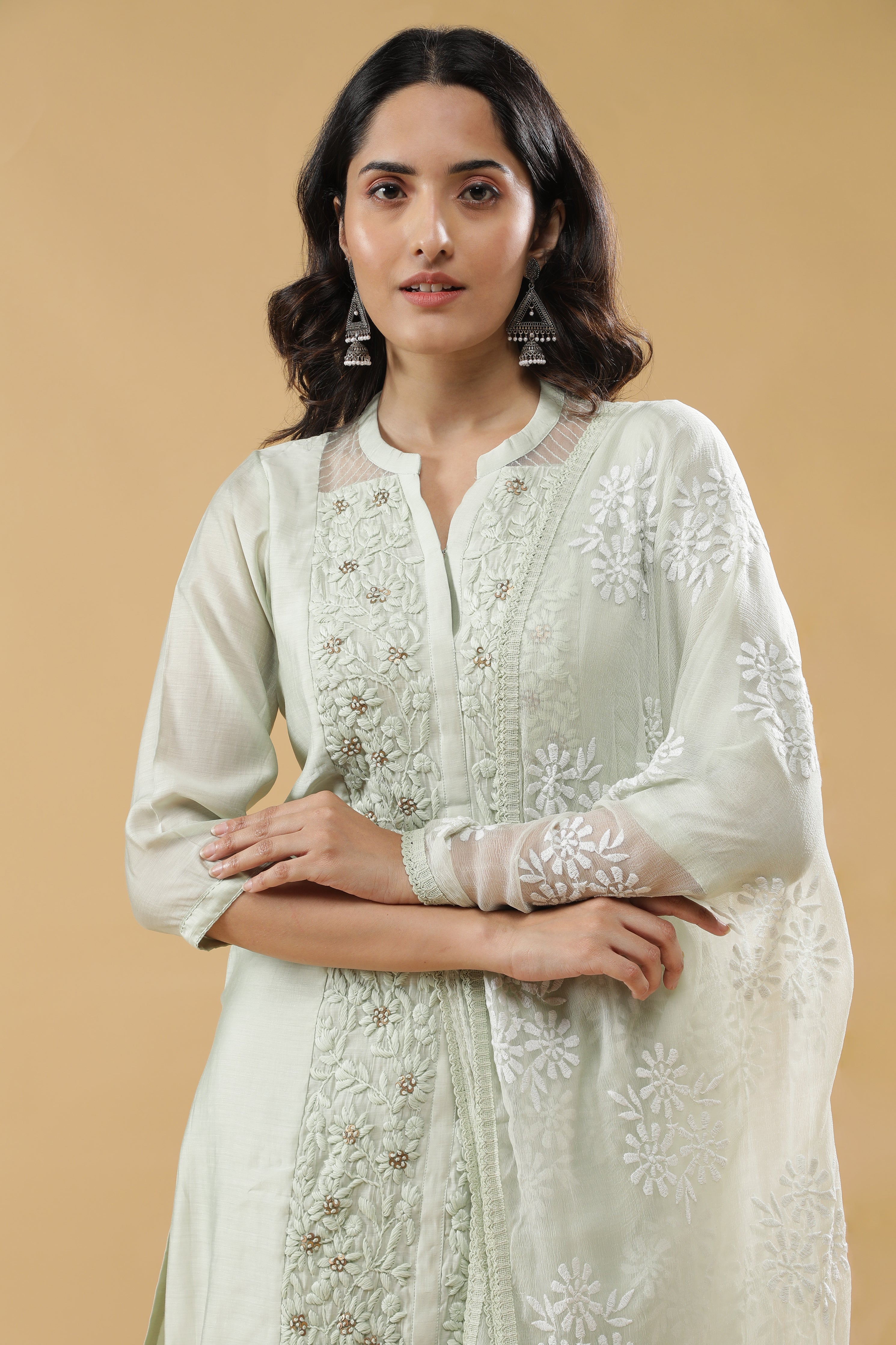 Light Green Chanderi Salwar Set