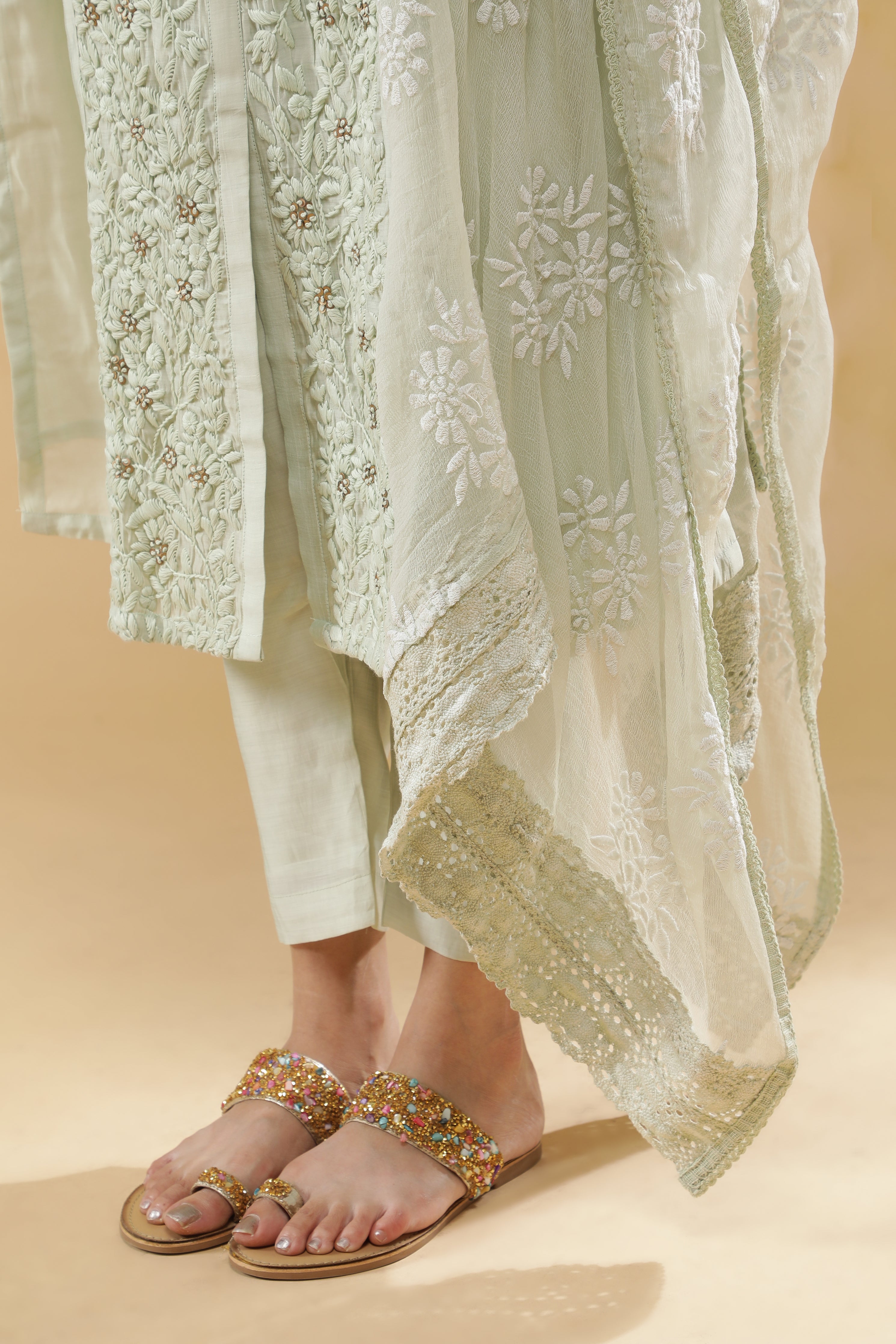 Light Green Chanderi Salwar Set