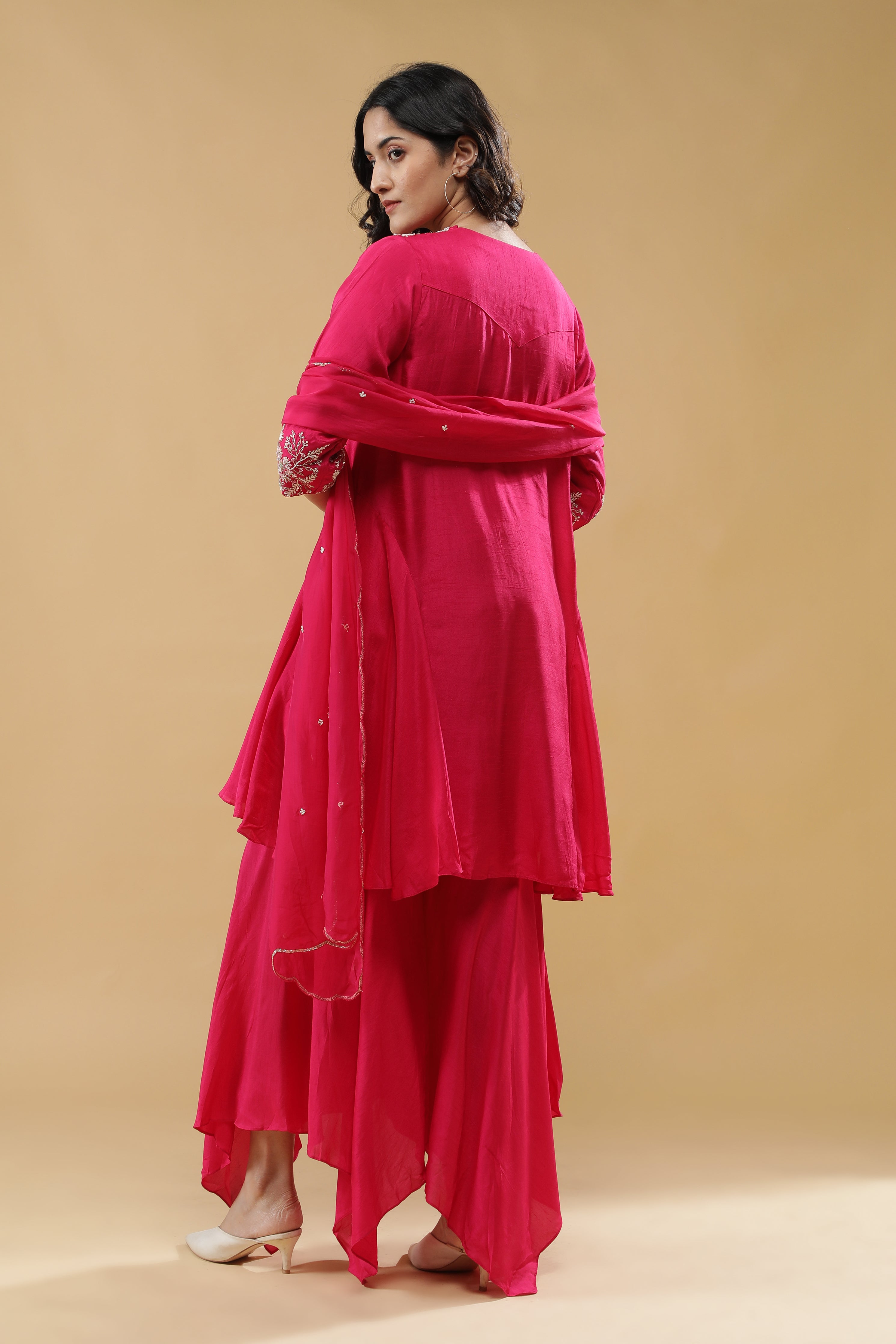Pink Embroidered Kurta Set