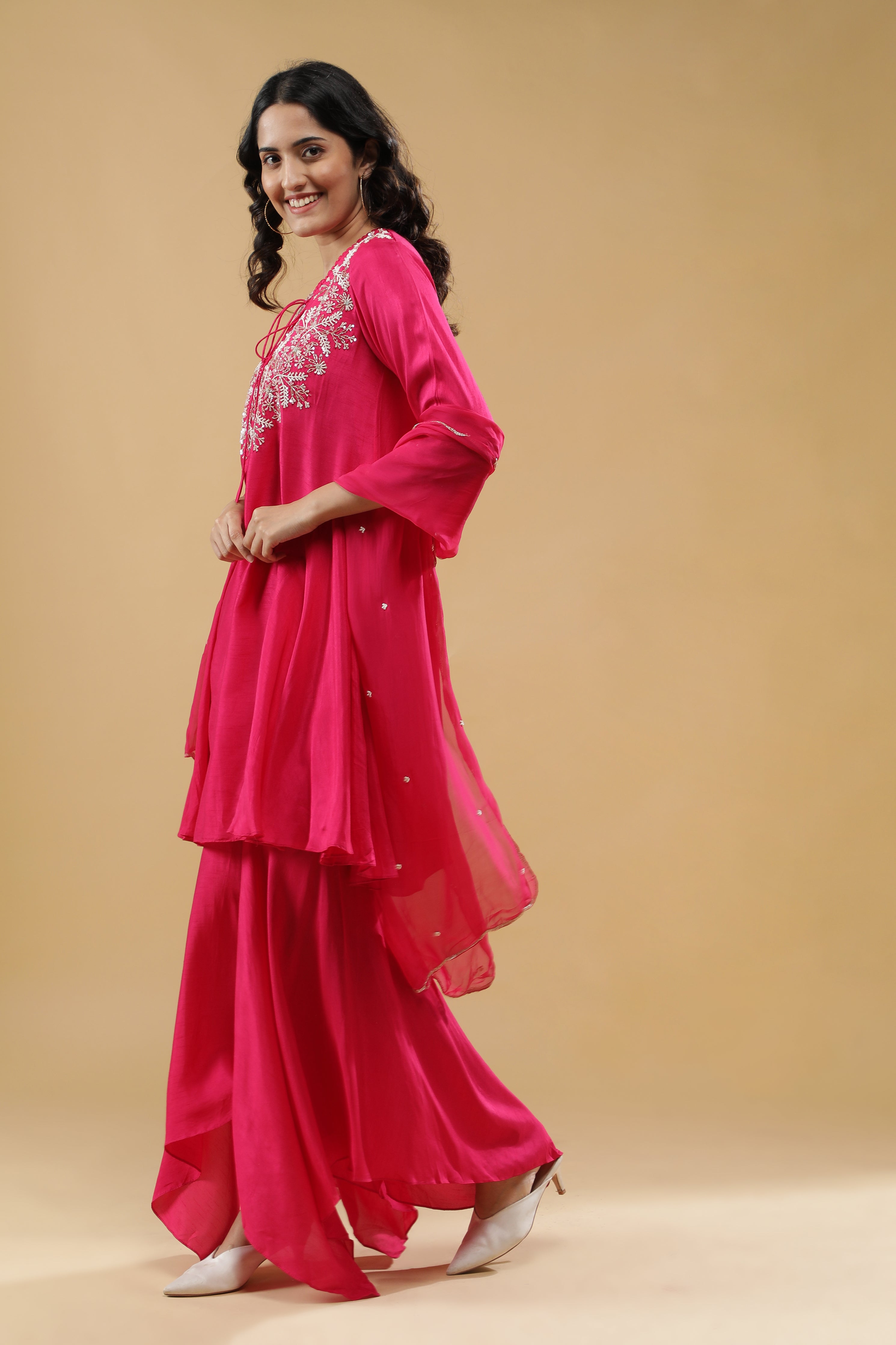 Pink Embroidered Kurta Set