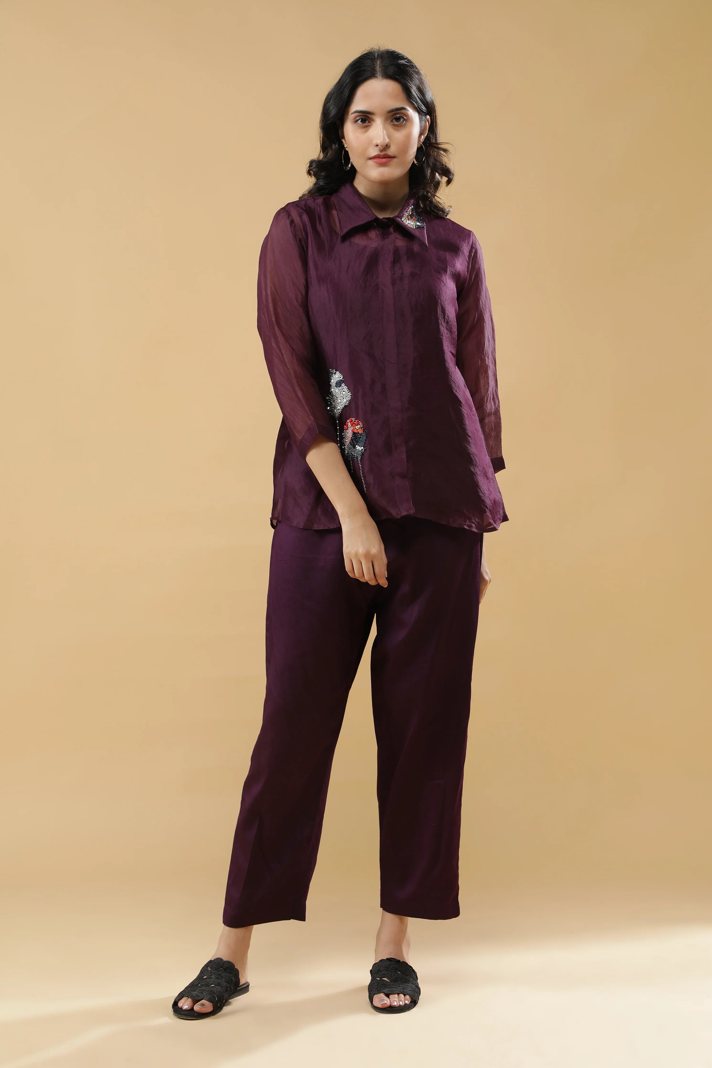 Deep Plum Co-ord Set | Mokshaa