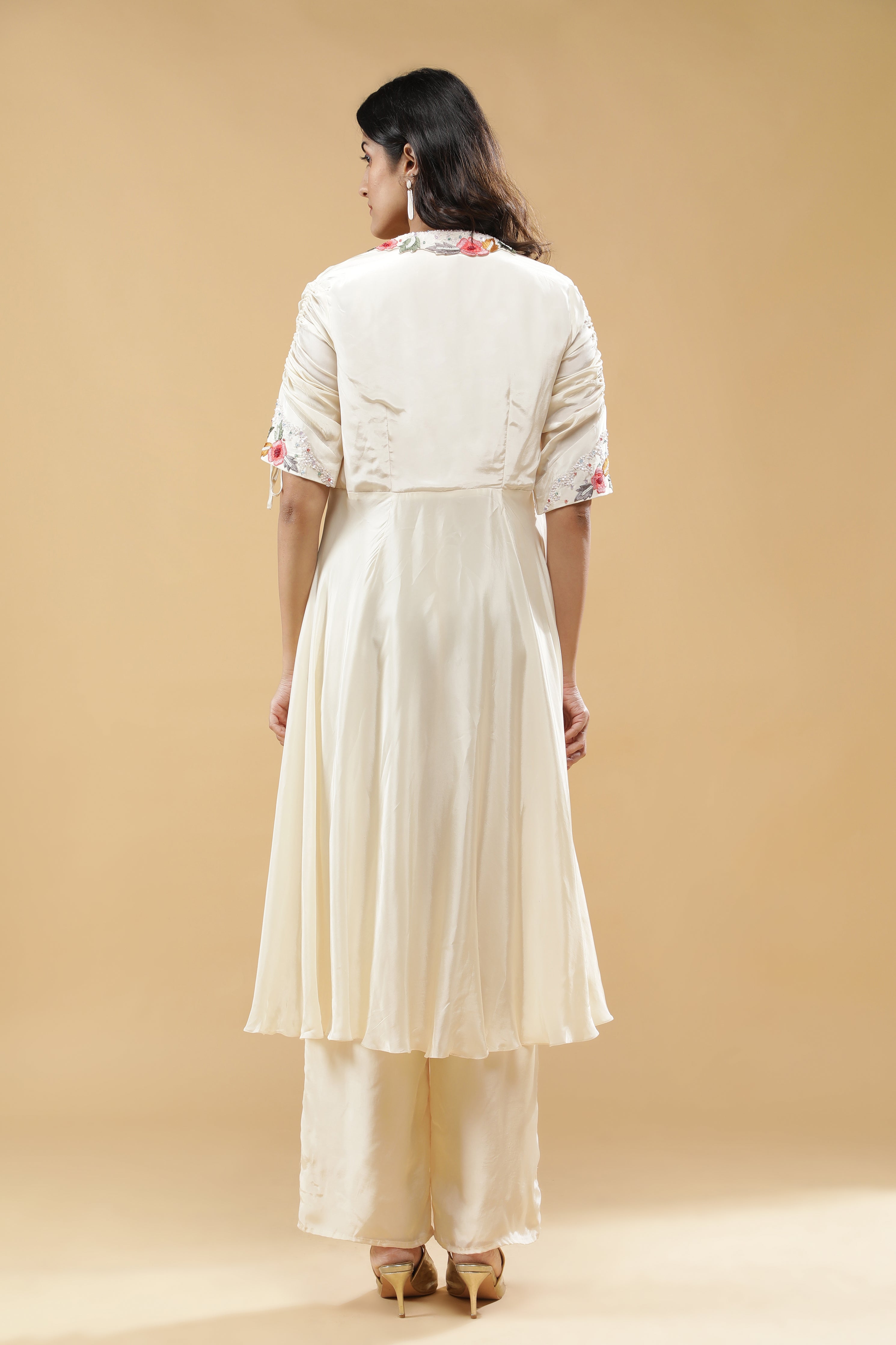 Ivory Silk Jumpsuit with Jacket