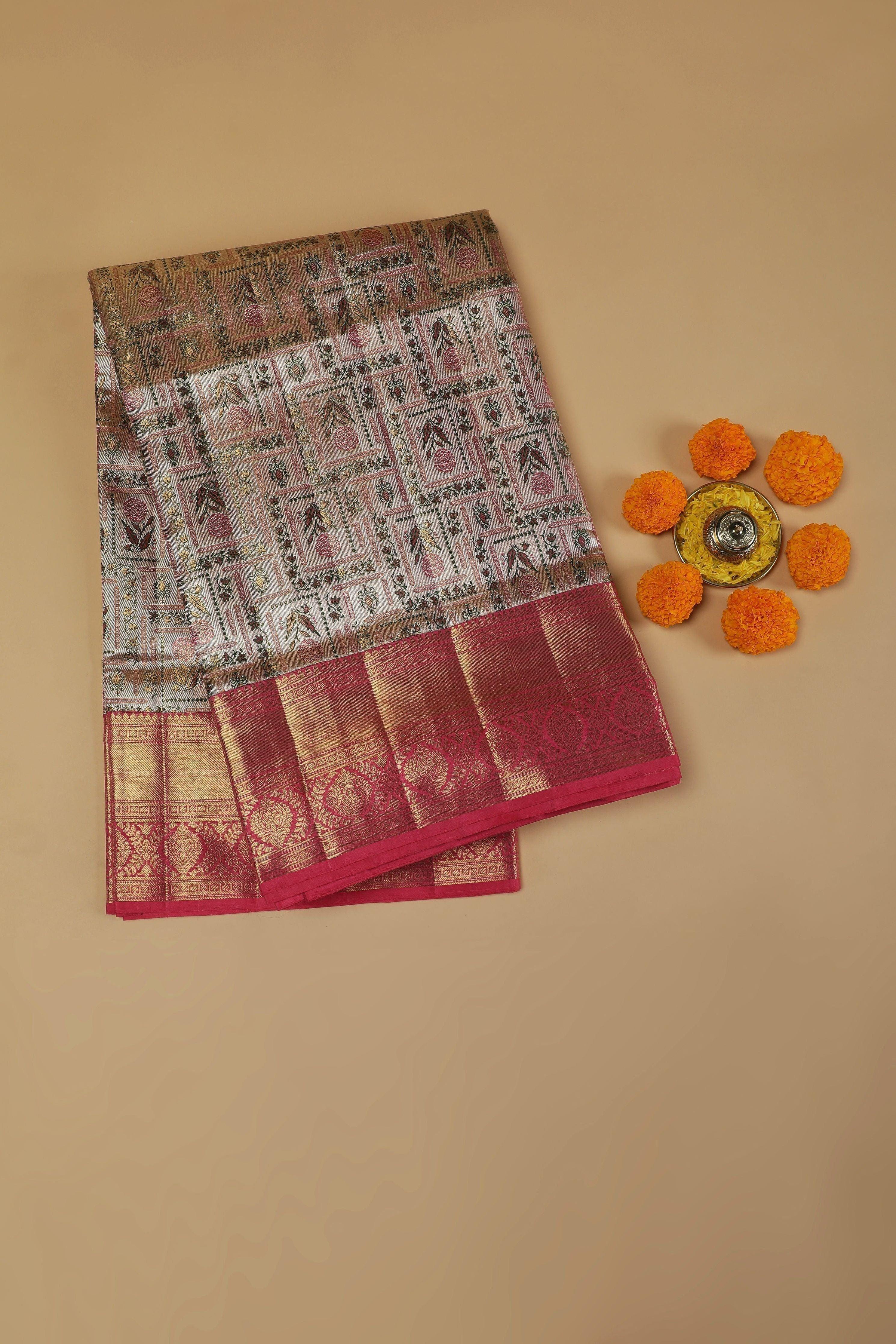 Light Sea Green Kanchipuram Silk Saree (Copy)  Mokshaa