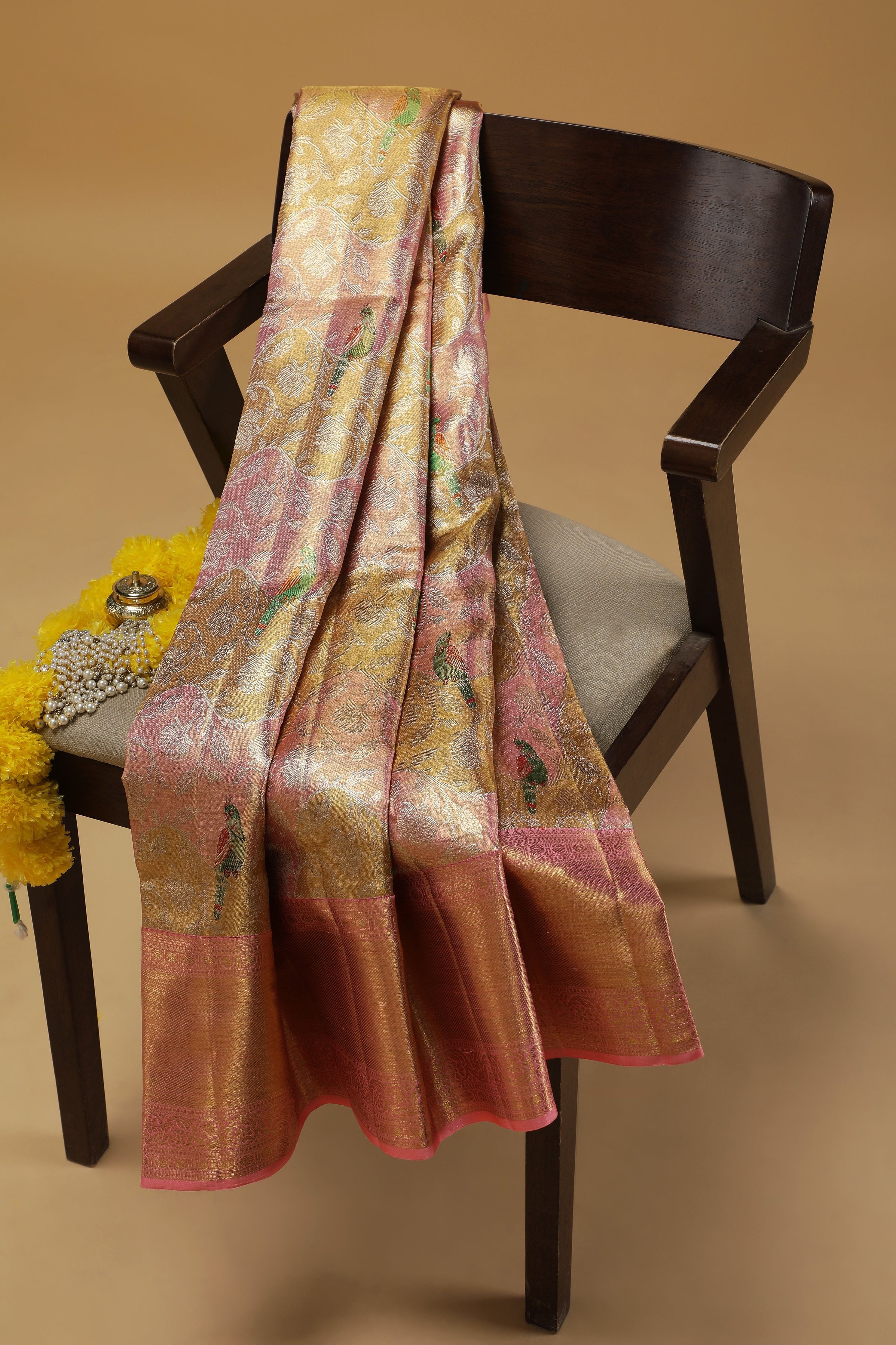 Gold Kanchipuram Tissue Silk Saree (Copy) Mokshaa