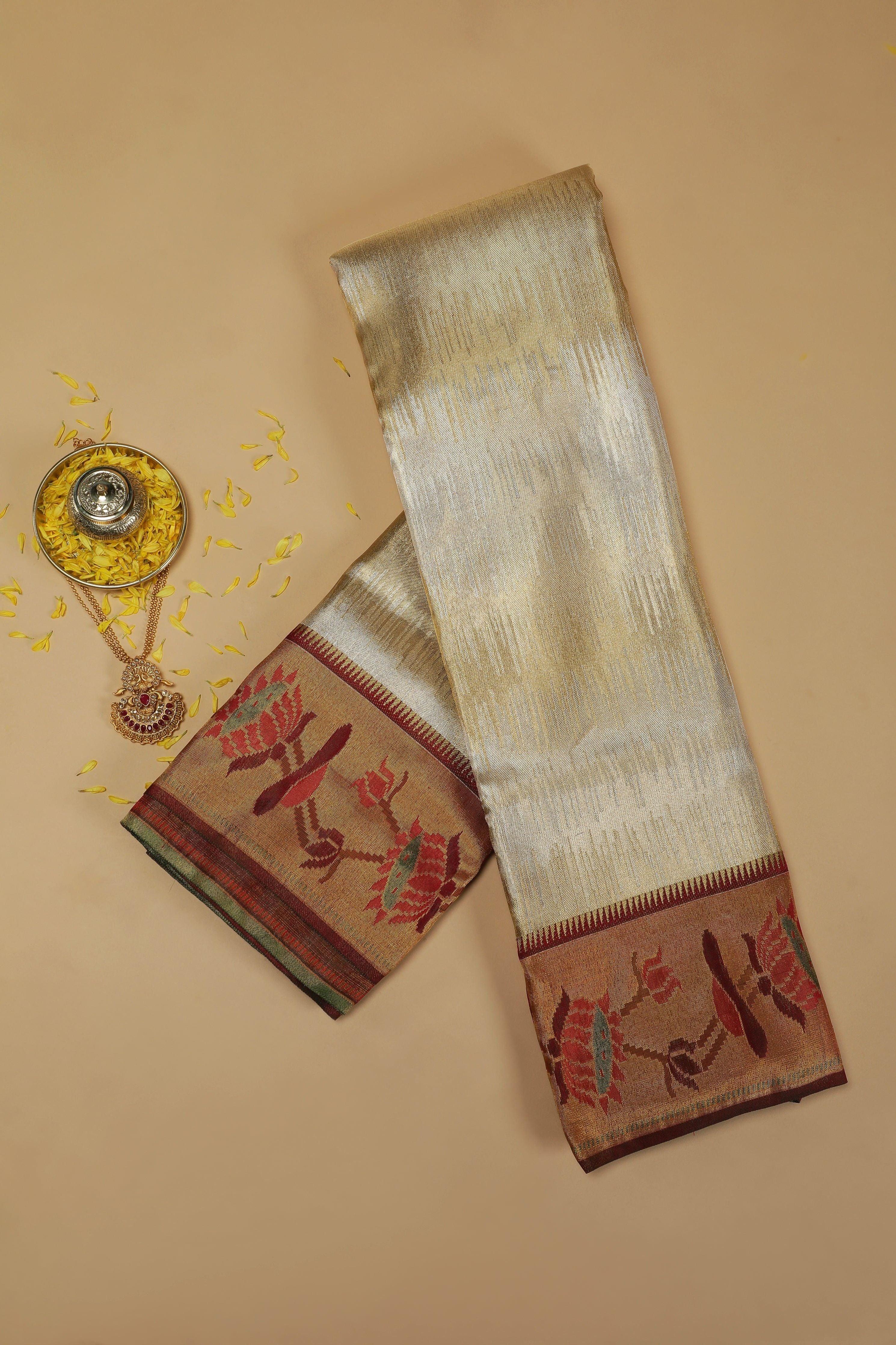 Gold Kanchipuram Silk Saree  Mokshaa