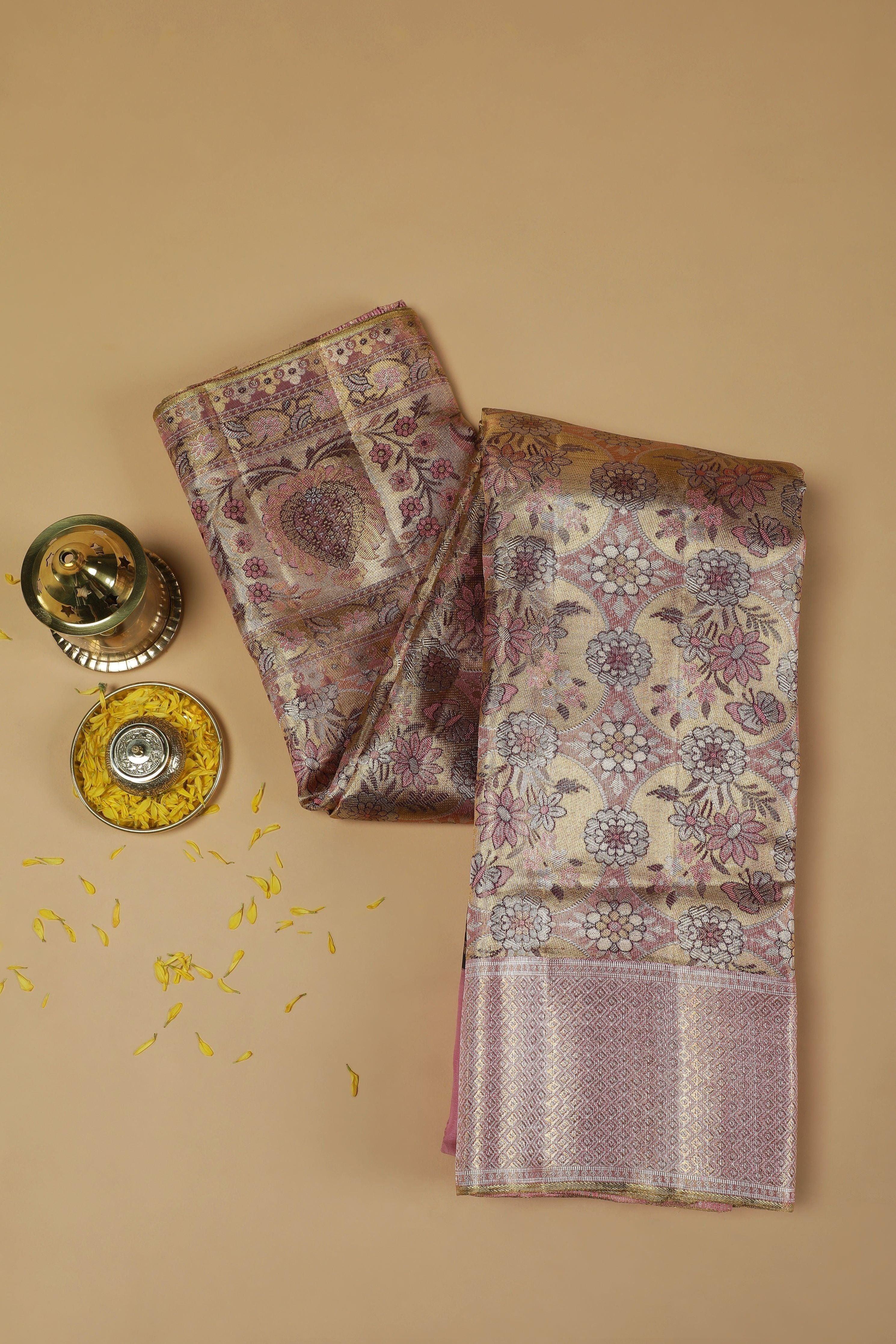Antique Gold Kanchipuram Silk Saree (Copy) Mokshaa
