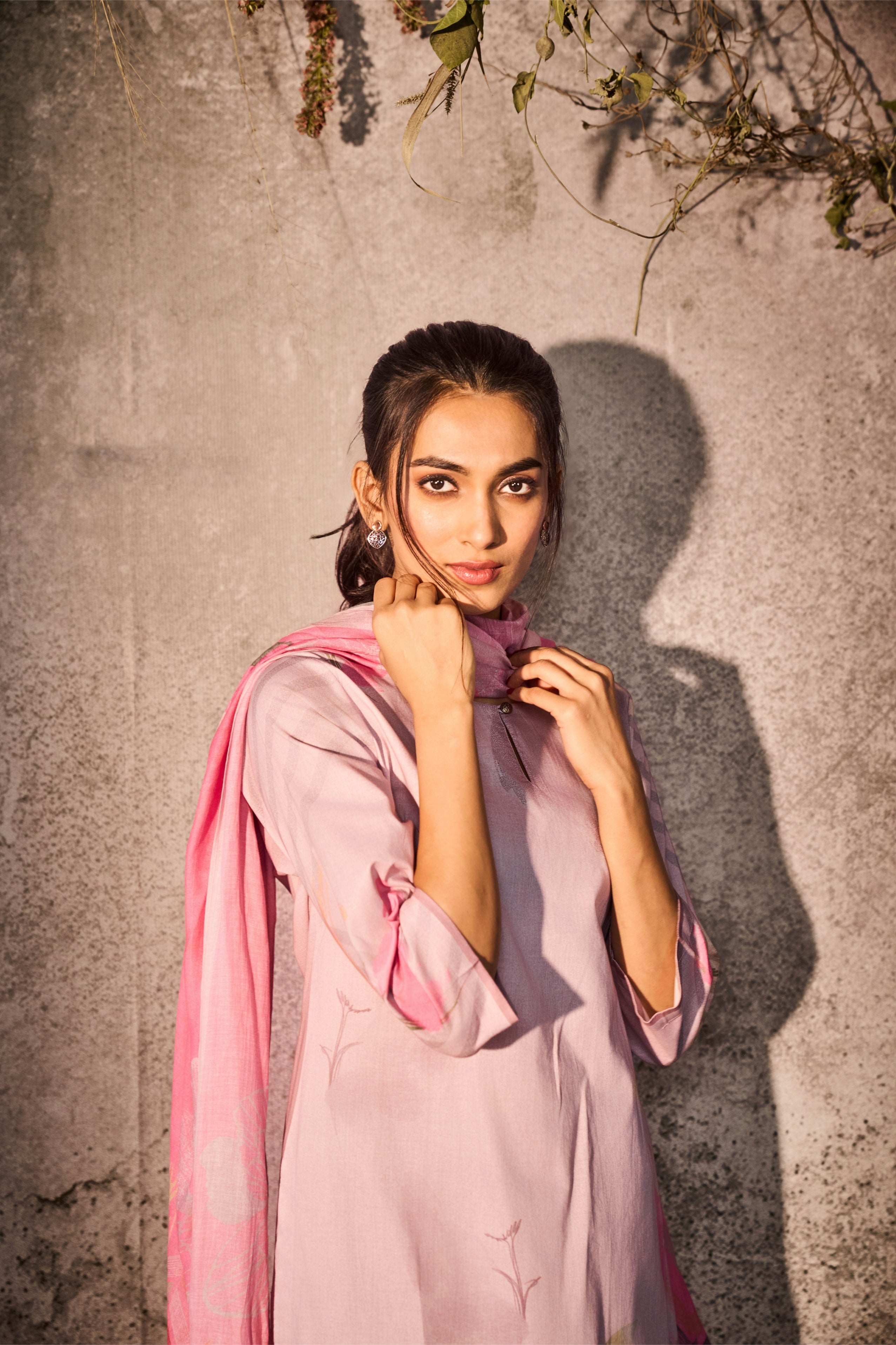 Blush Pink Silk Salwar Set