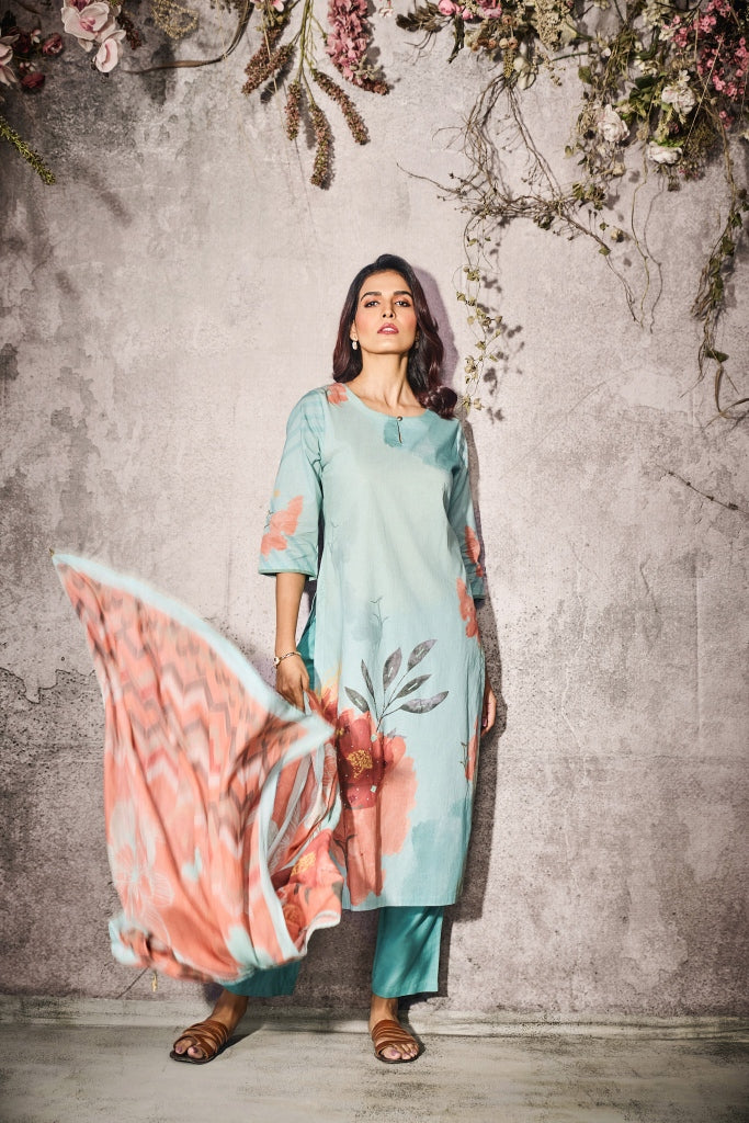 Mint Green Silk Salwar Set