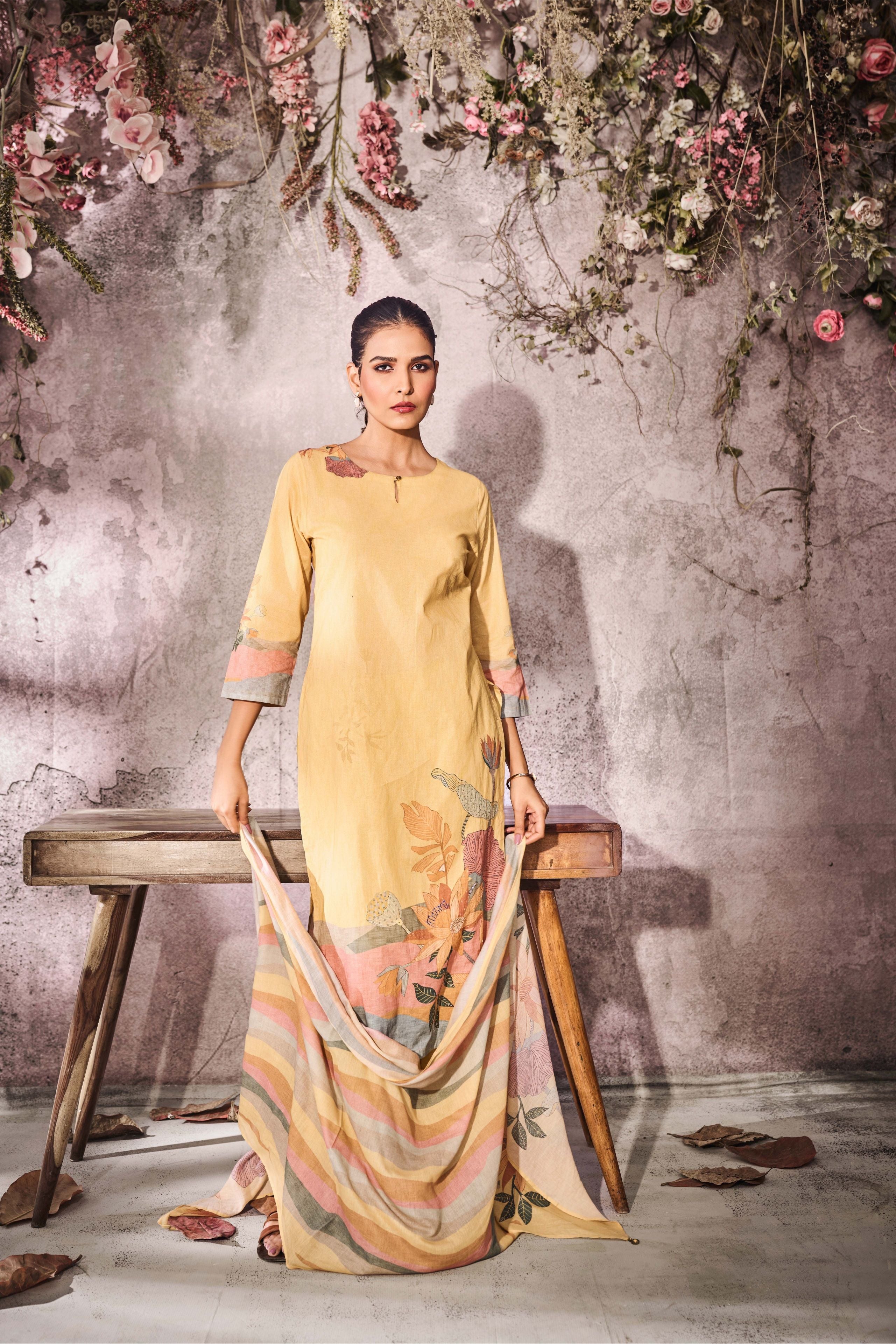 Yellow Silk Salwar Set