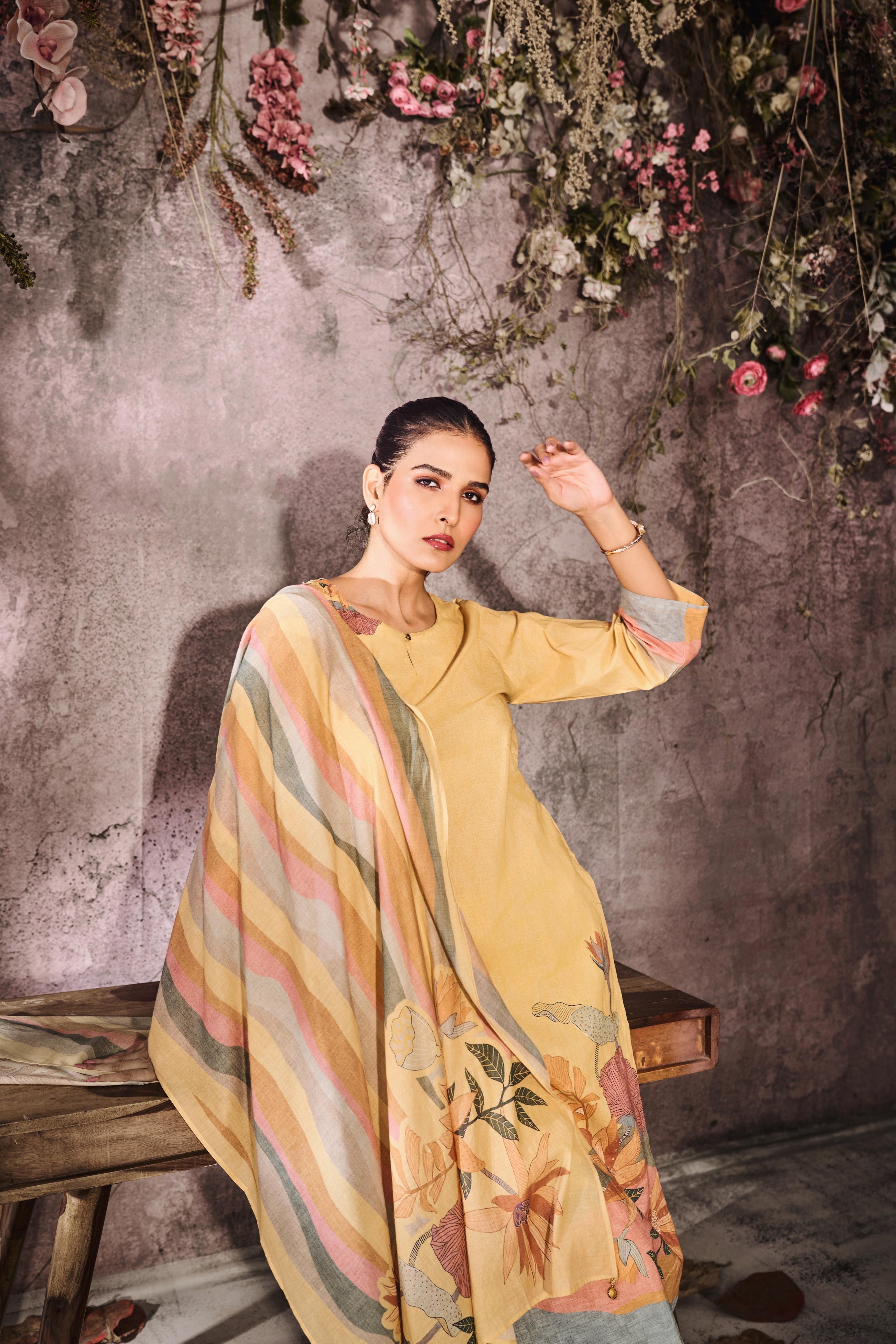 Yellow Silk Salwar Set