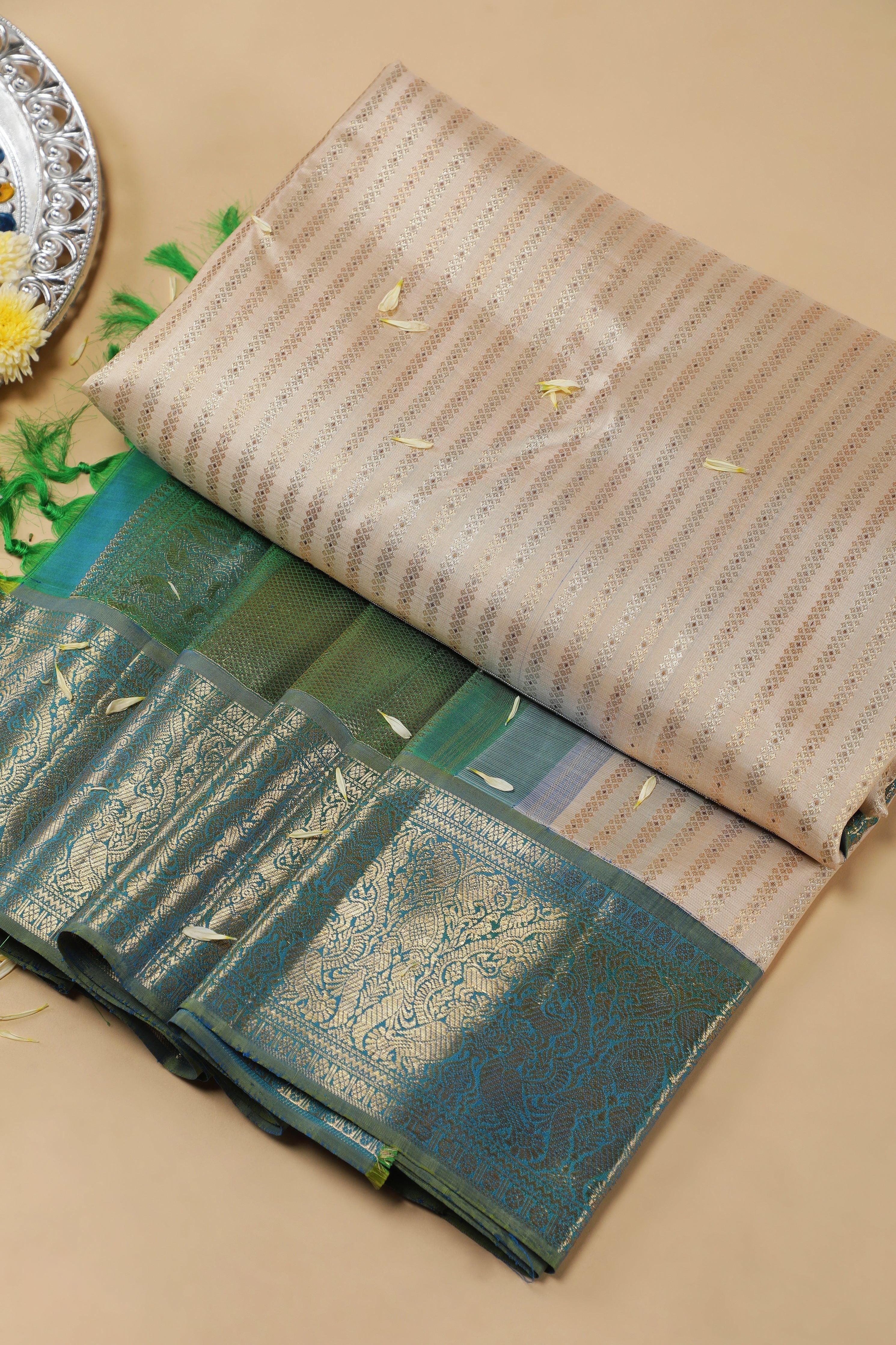 Peach Kanchipuram Silk Saree (Copy) Mokshaa