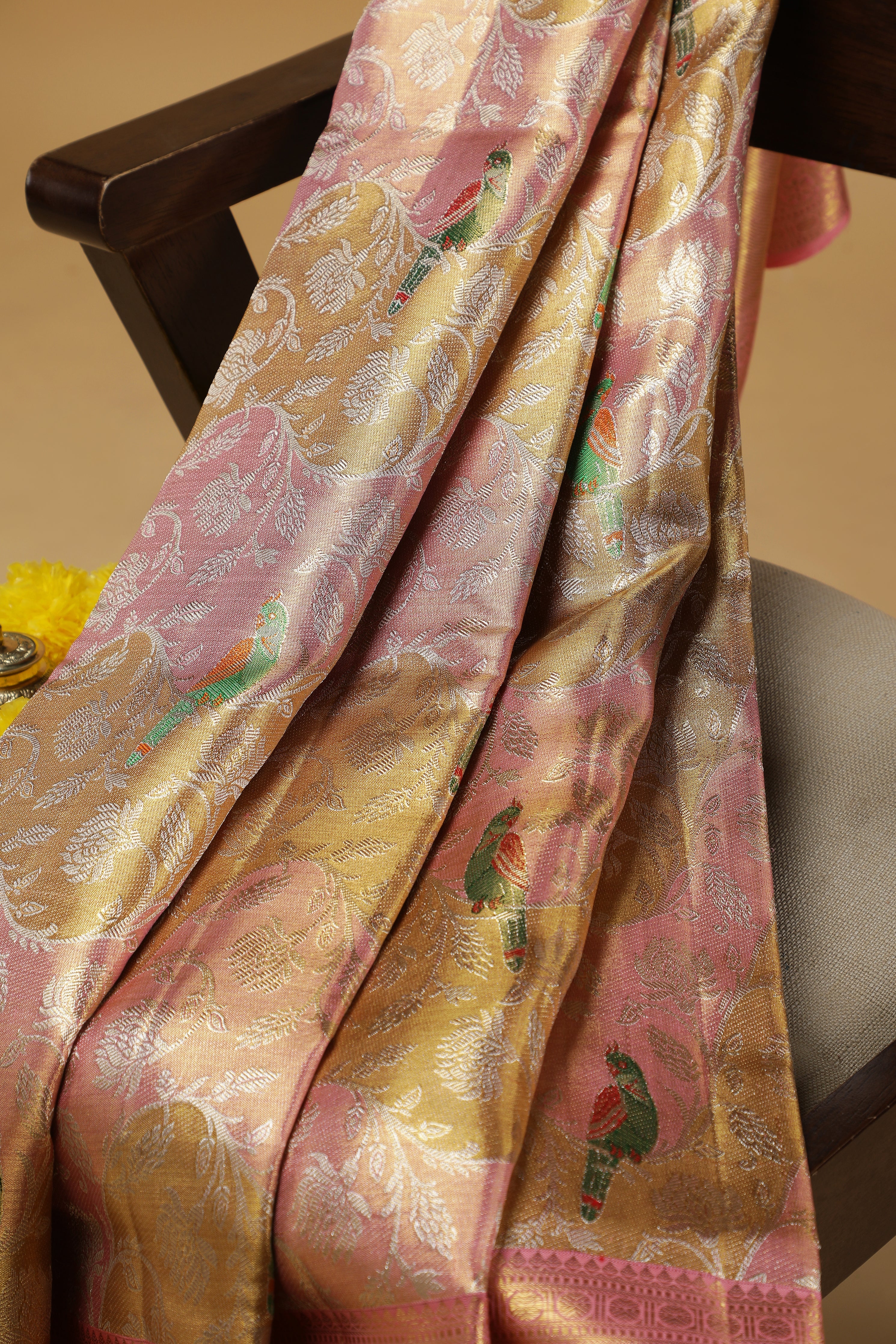 Gold Kanchipuram Tissue Silk Saree (Copy) Mokshaa
