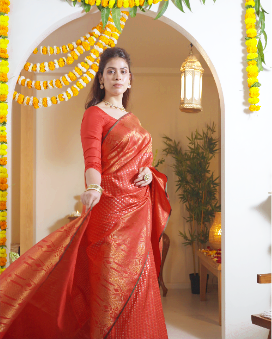 Red Kanchipuram Silk Saree