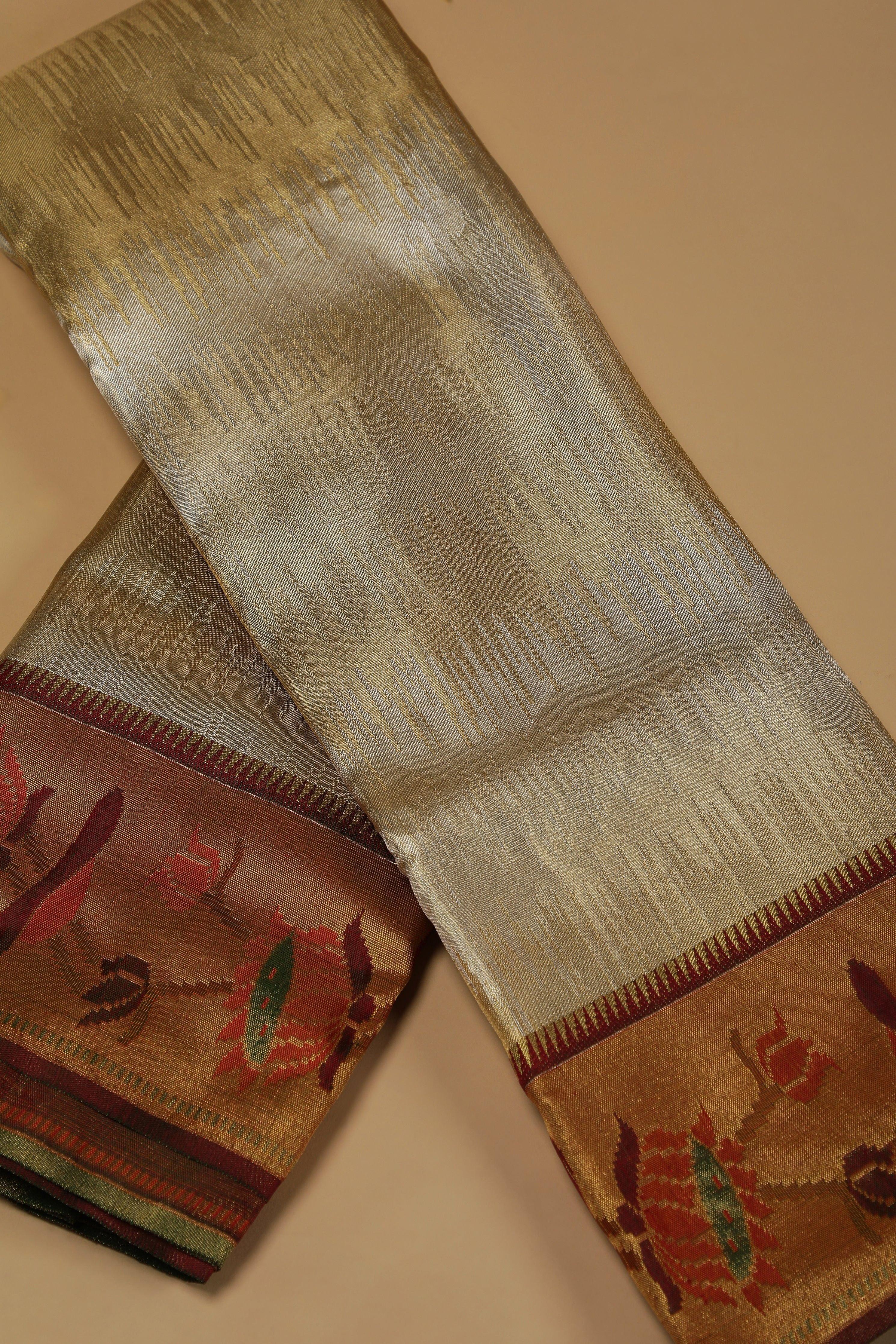 Gold Kanchipuram Silk Saree  Mokshaa
