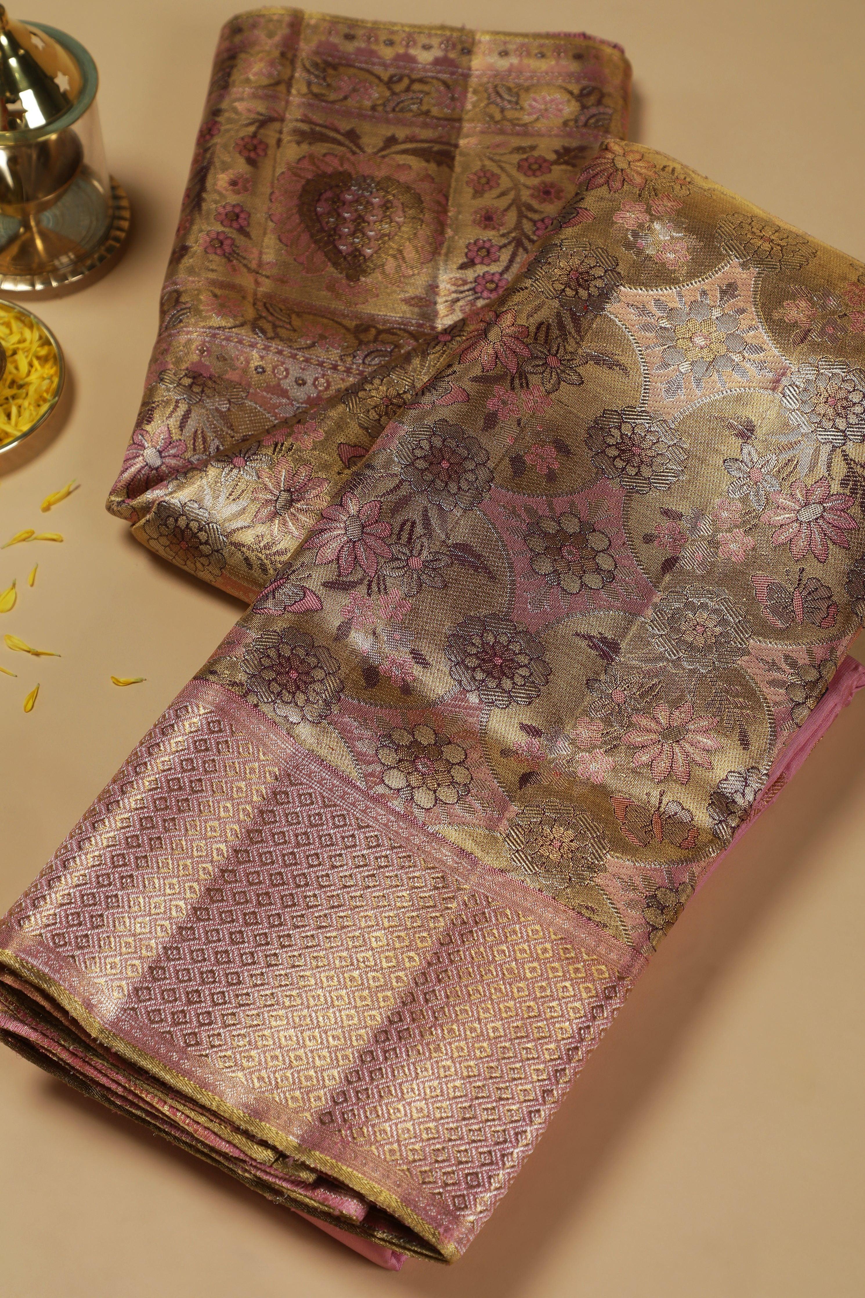 Antique Gold Kanchipuram Silk Saree (Copy) Mokshaa