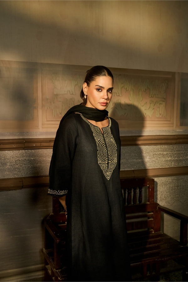 Classic Black Printed Salwar Set