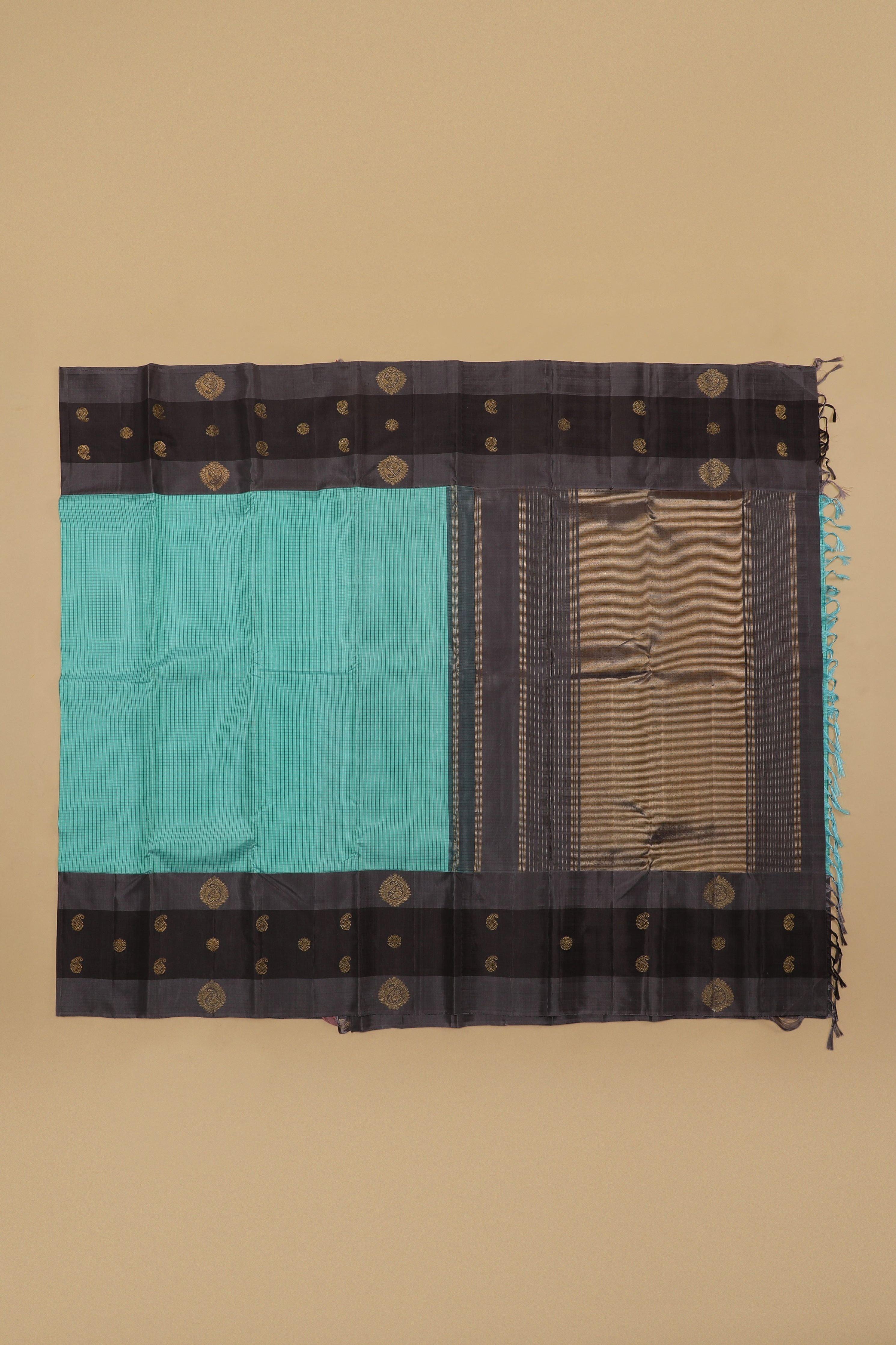 Teal Green Kanchipuram Silk Saree Mokshaa