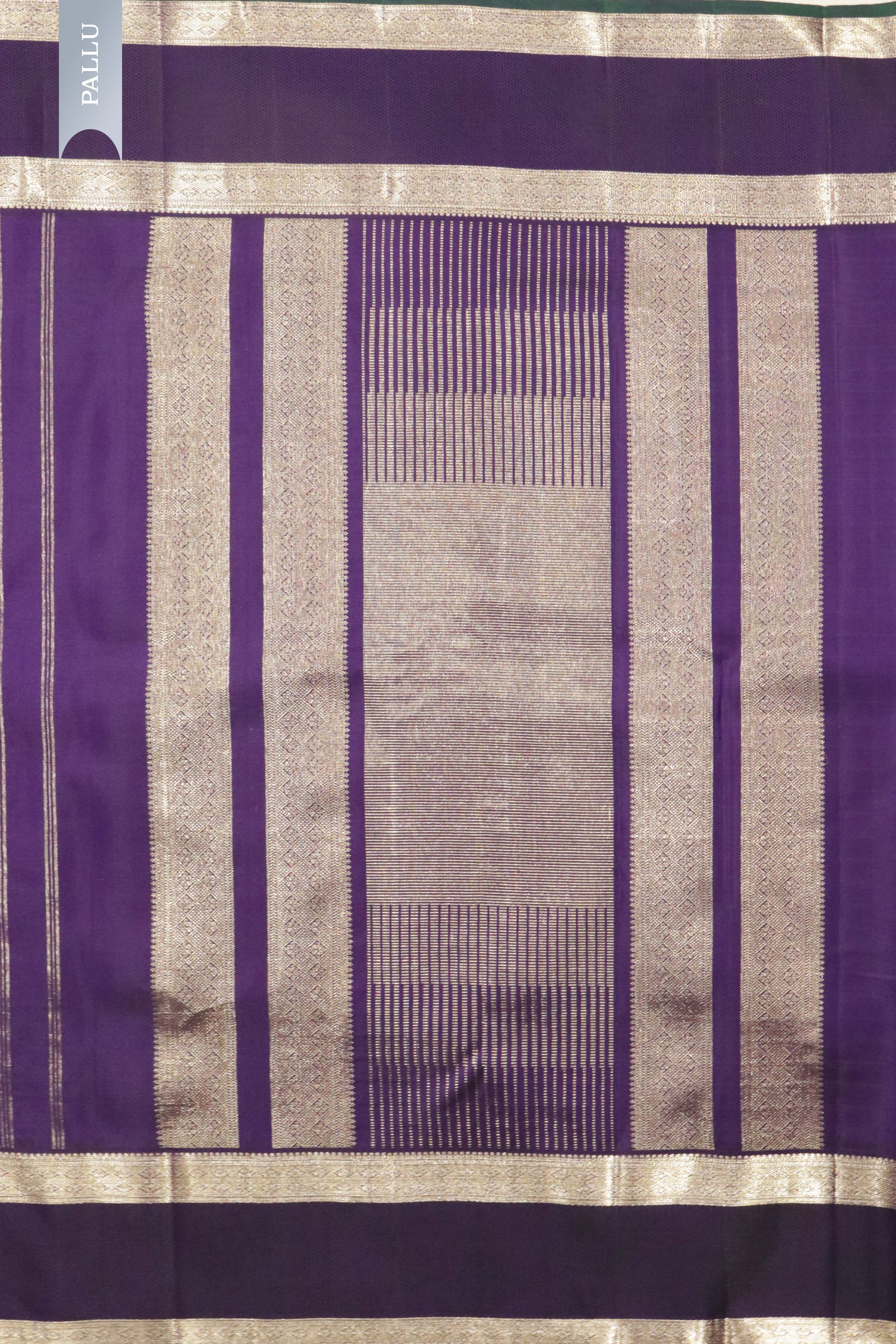 Purple Kanchipuram Silk Saree with Fancy Zari Checks and Zari Border