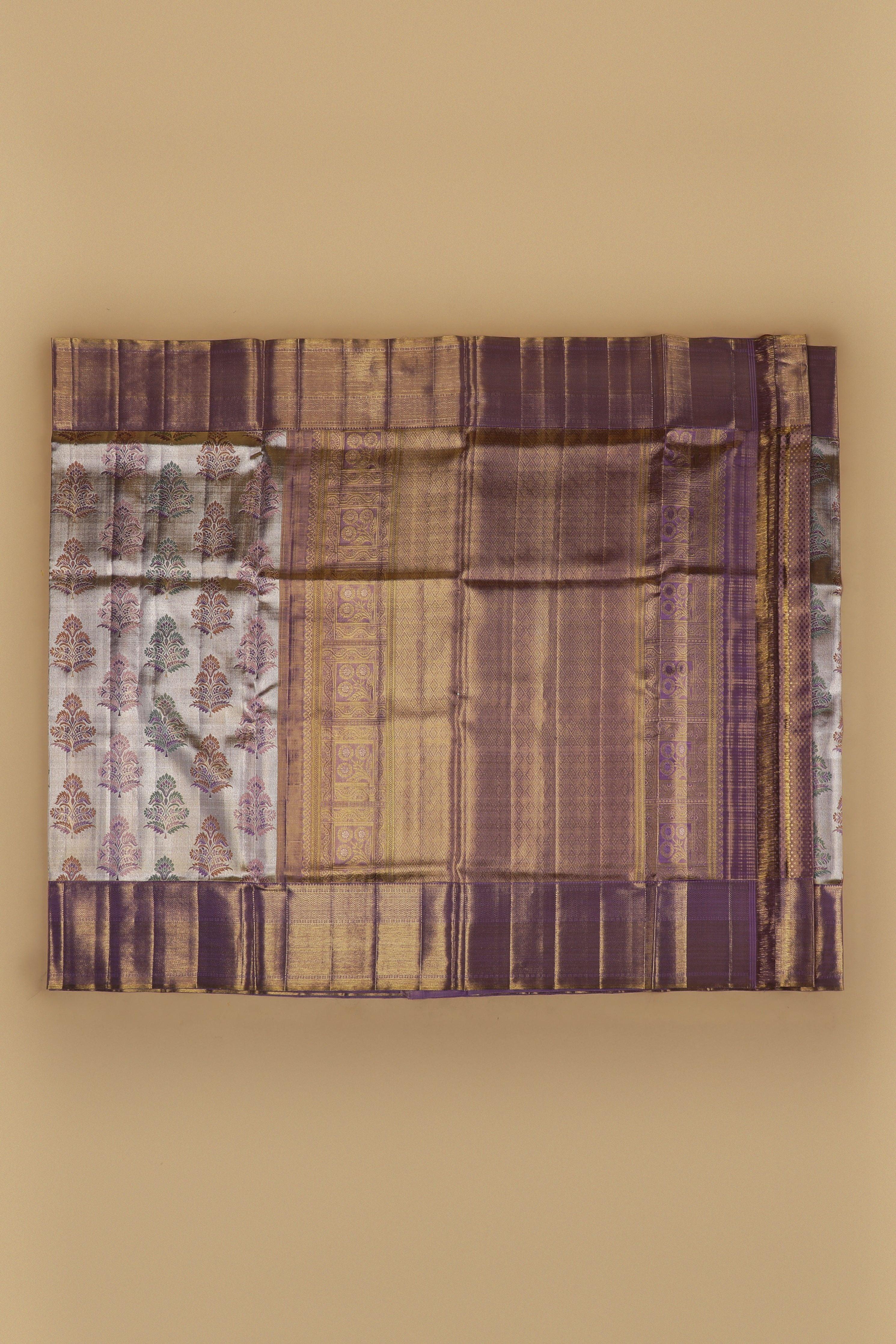 Matte Gold Kanchipuram Silk Saree  Mokshaa