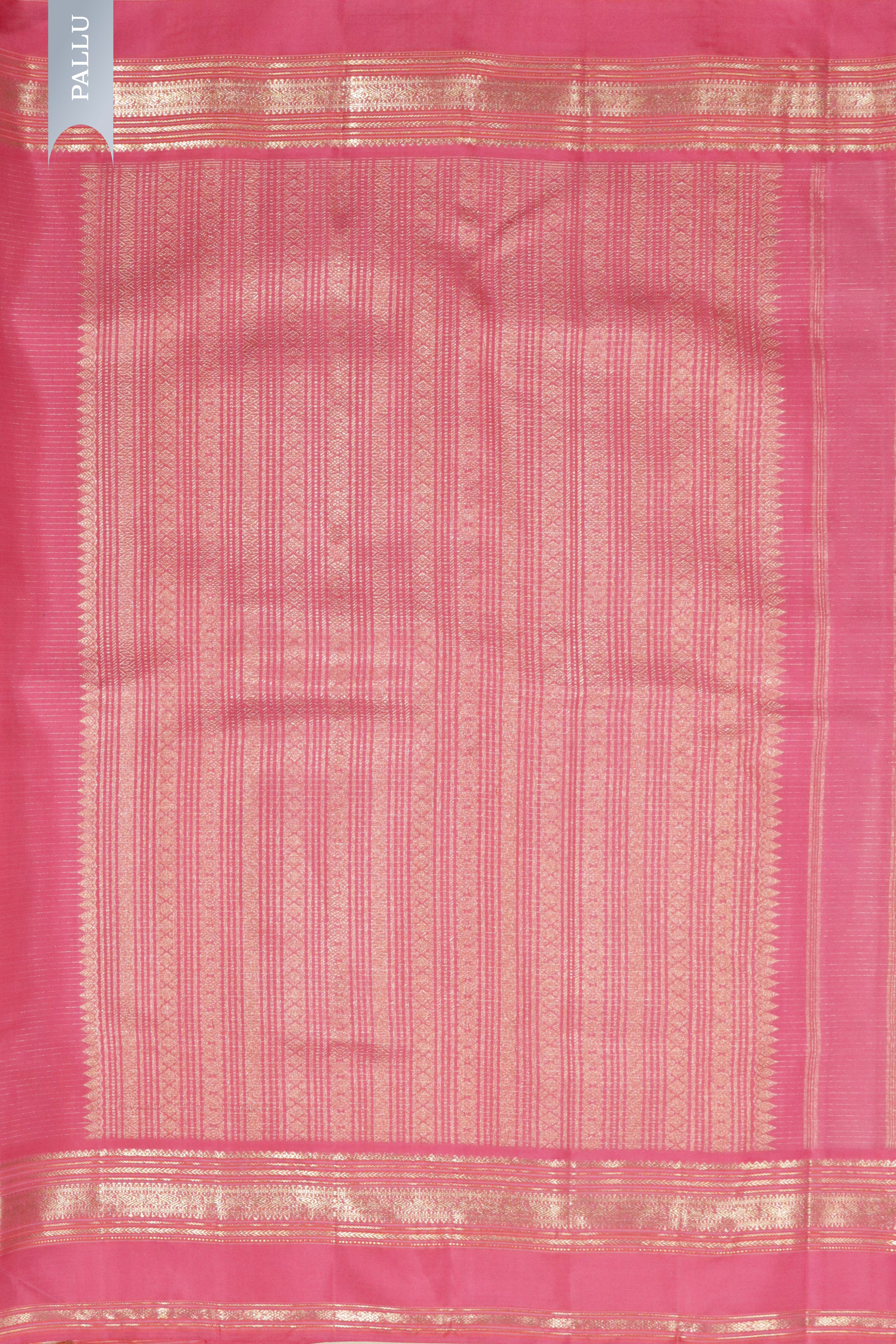 Light Pink Kanchipuram Silk Saree with Zari Checks & Zari Weaving Border