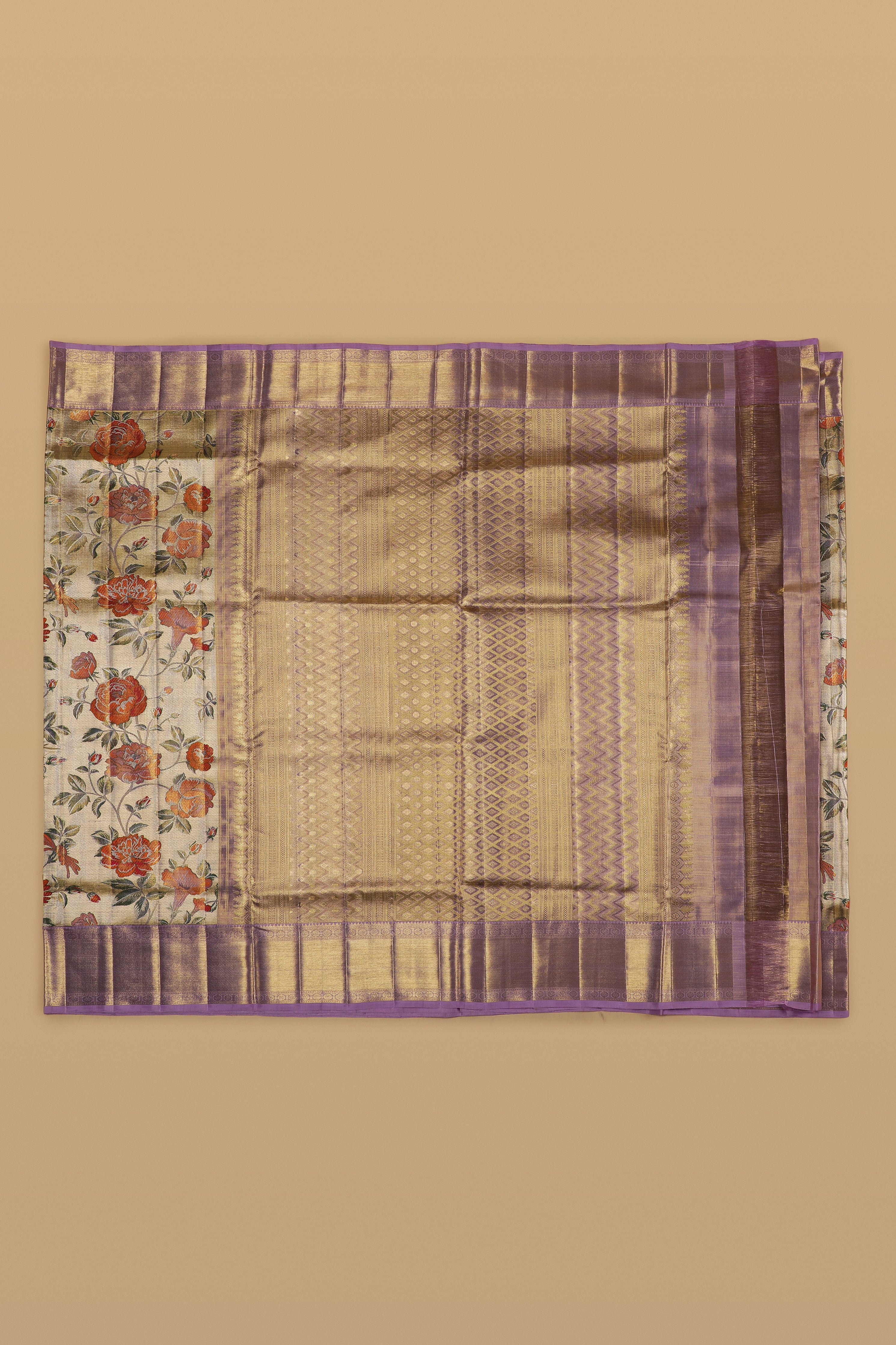 Antique Gold Kanchipuram Silk Saree Mokshaa