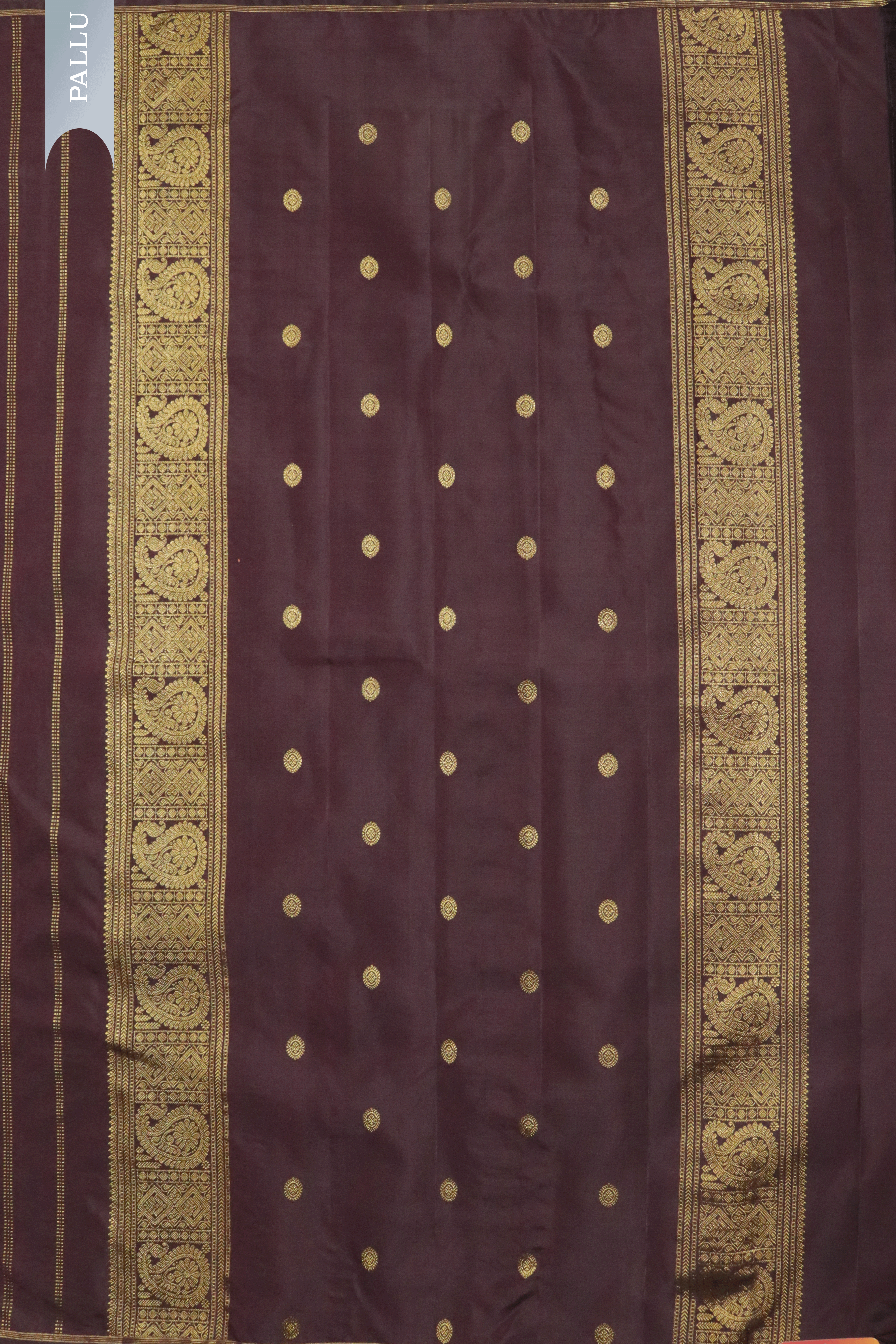 Dark Brown Kanchipuram Silk Saree with Zari Figure Motifs