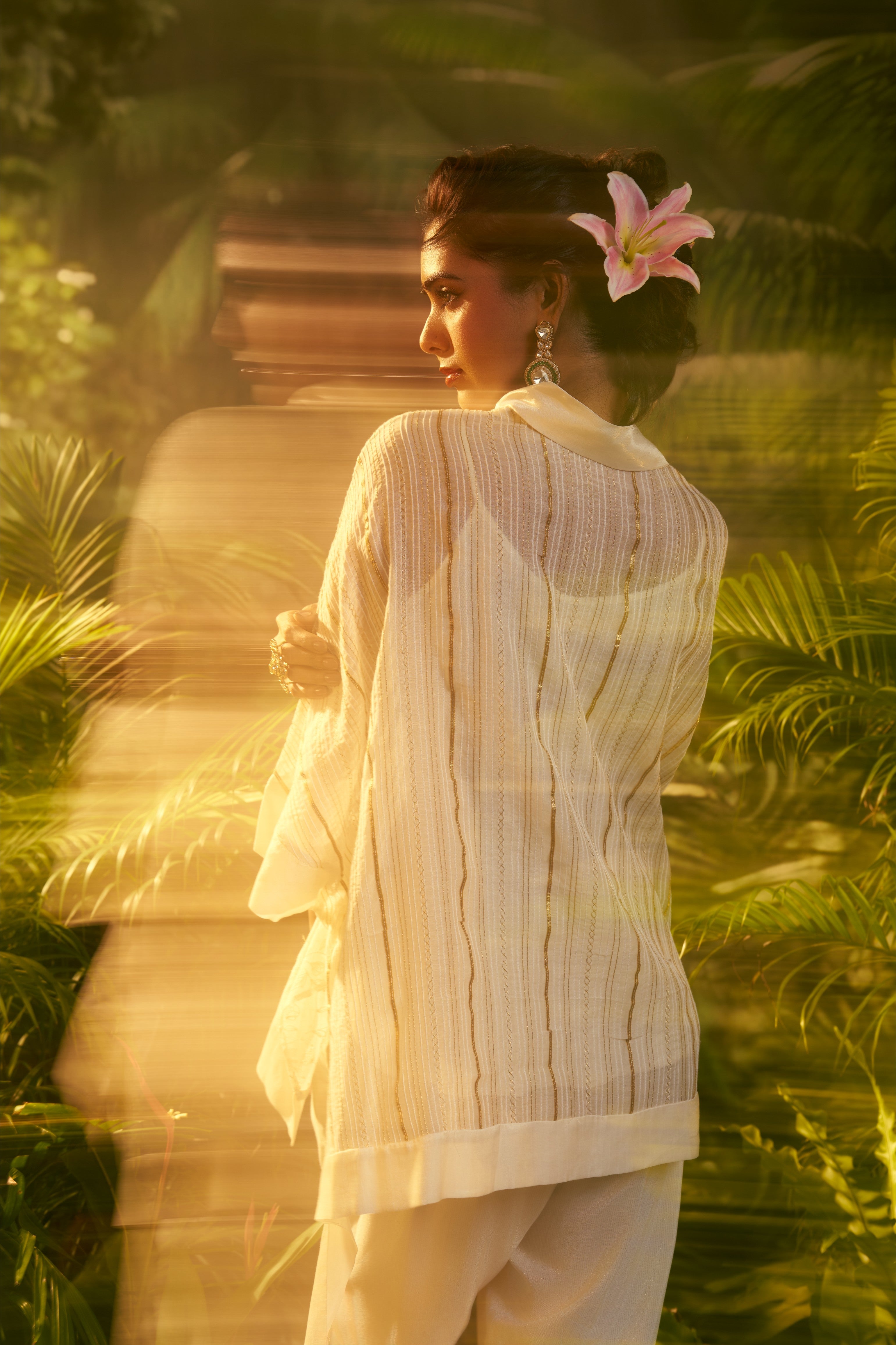 Ivory Embroidered Poncho Top