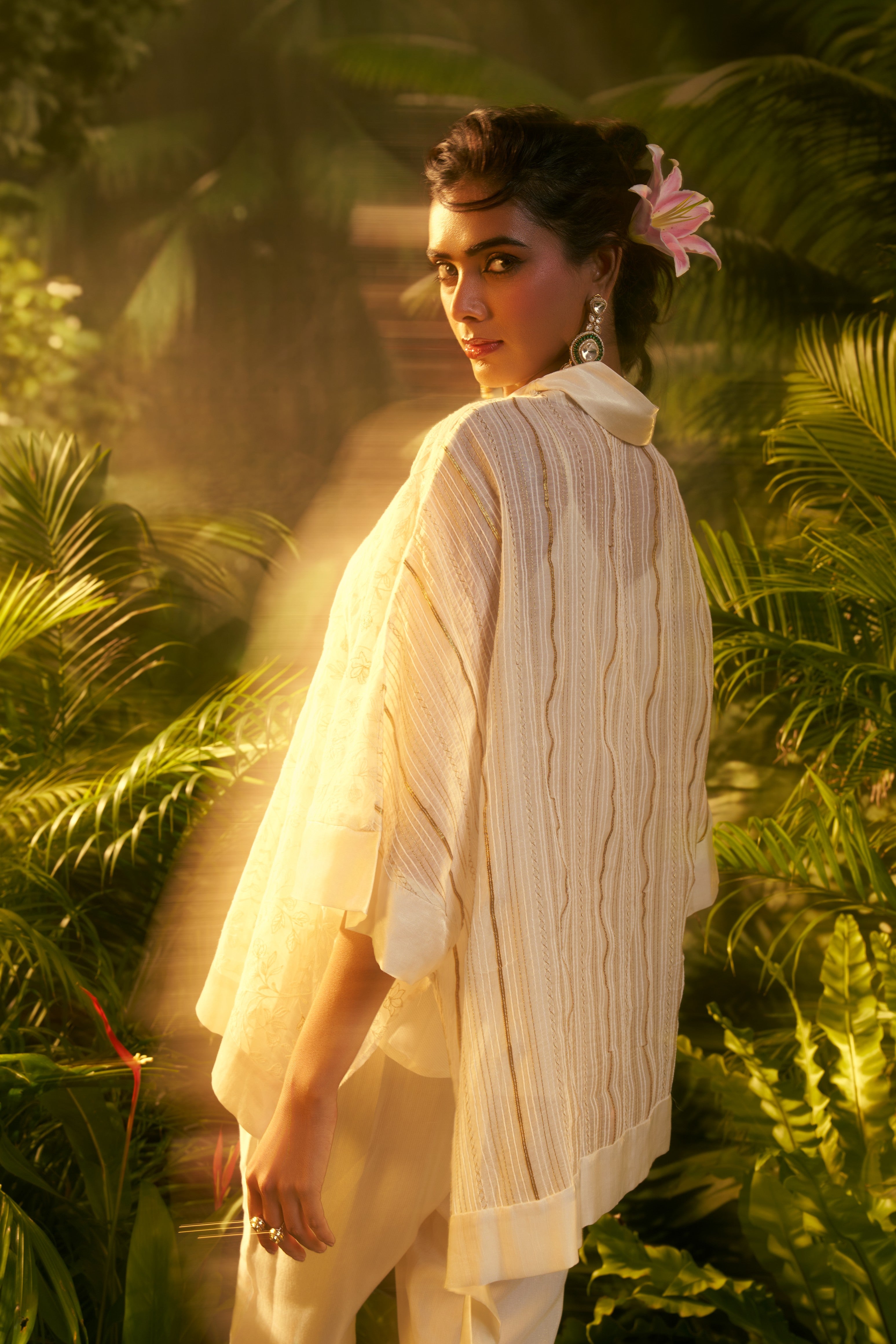 Ivory Embroidered Poncho Top