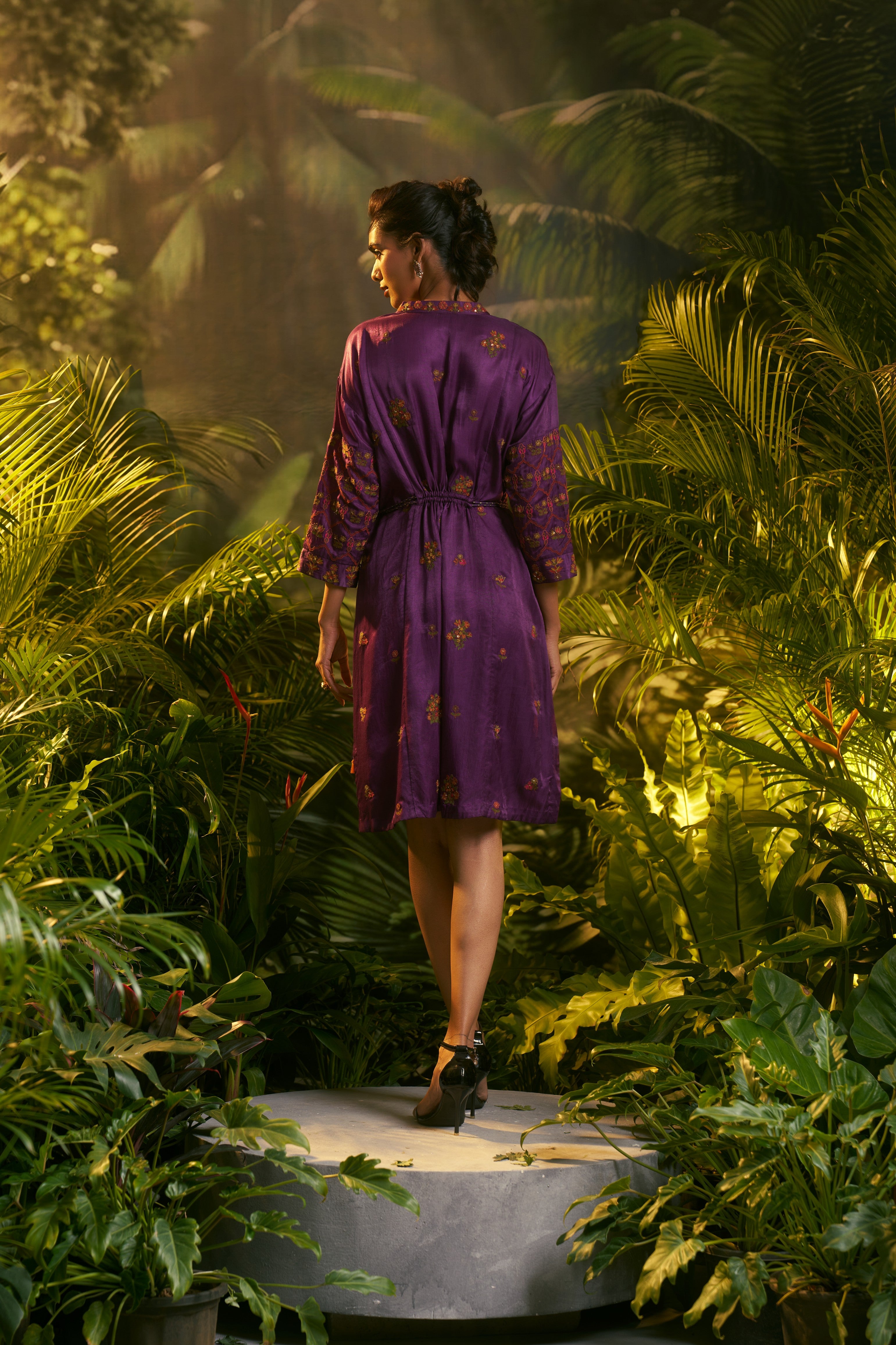 Purple embroidered Co-ord Set