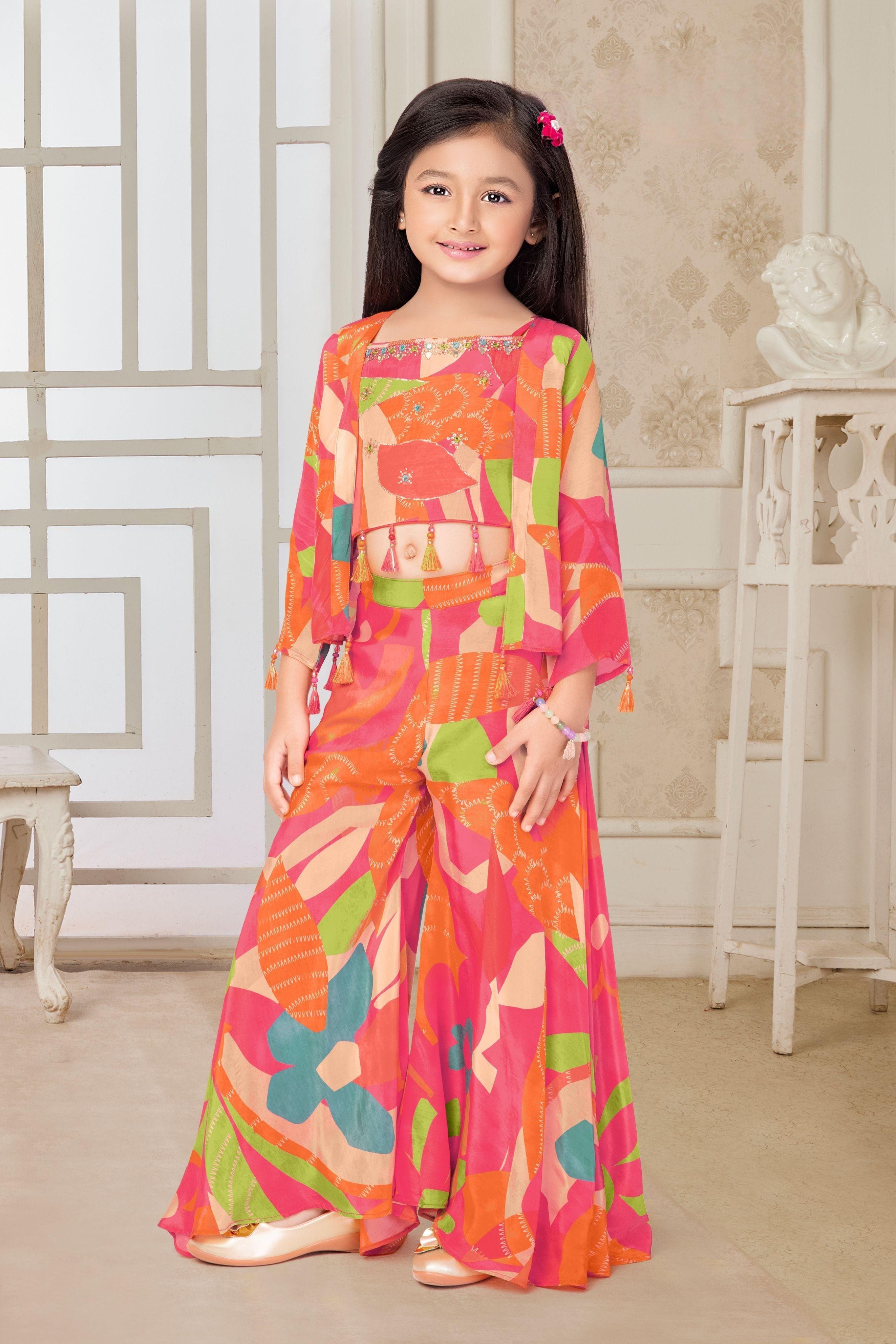 Multicolor Printed Co-ord Set with Jacket  Mokshaa