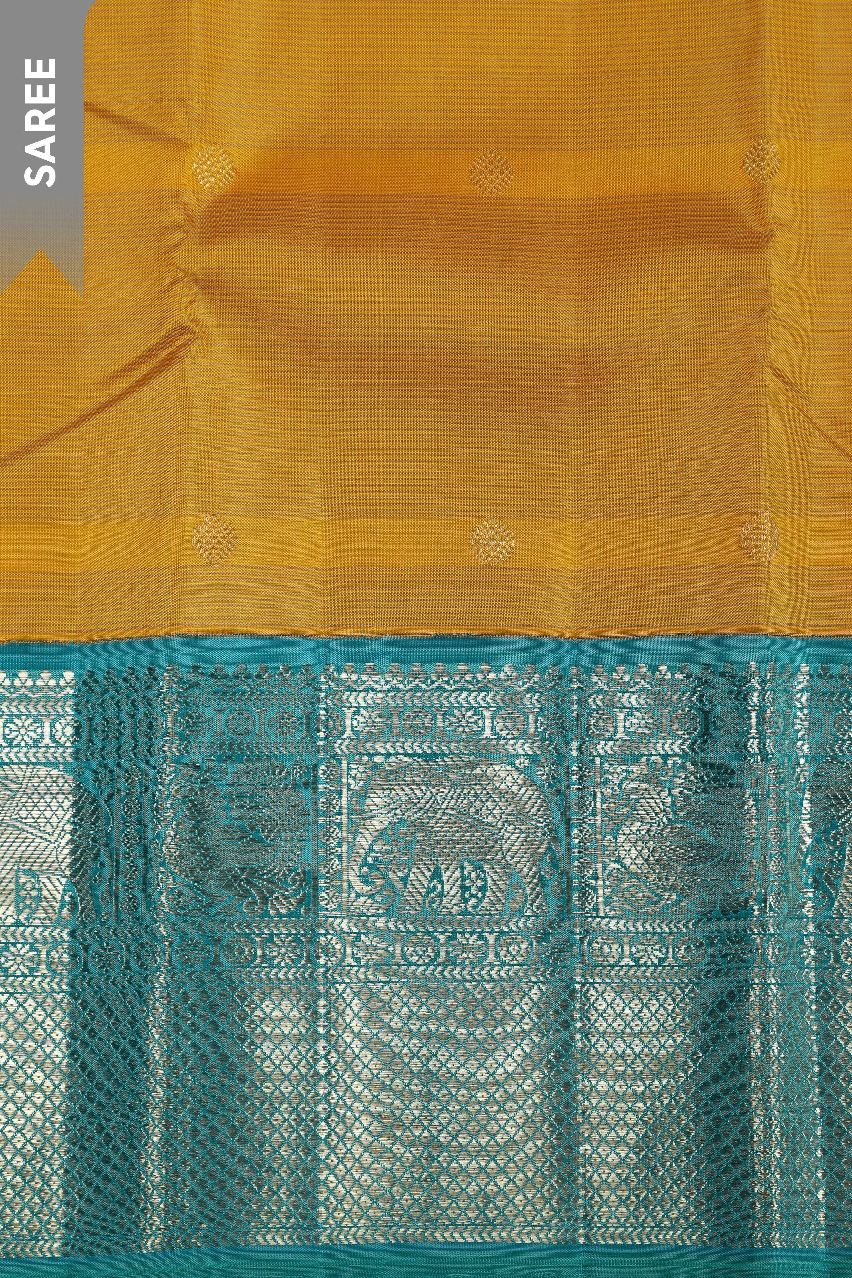 Teal Blue Kanchipuram Silk Saree (Copy)  Mokshaa