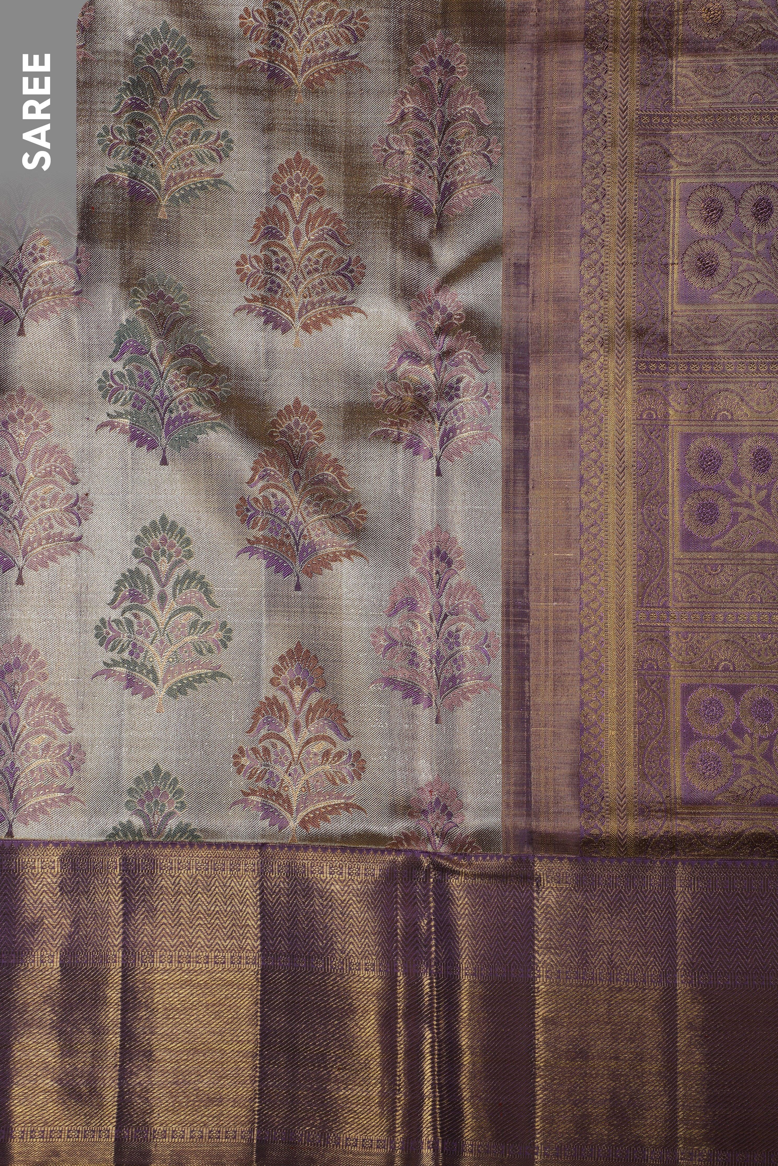 Matte Gold Kanchipuram Silk Saree  Mokshaa