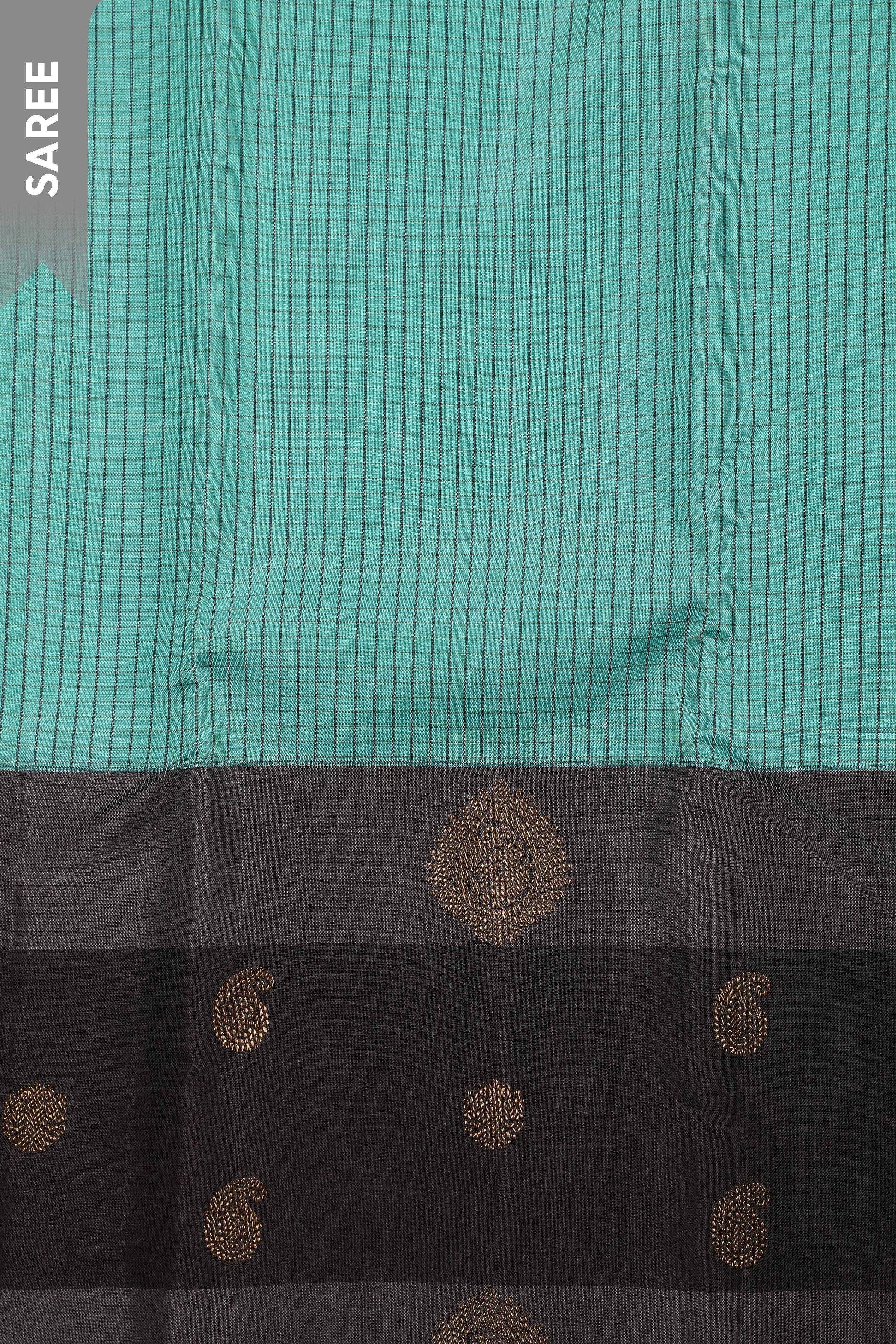 Teal Green Kanchipuram Silk Saree Mokshaa