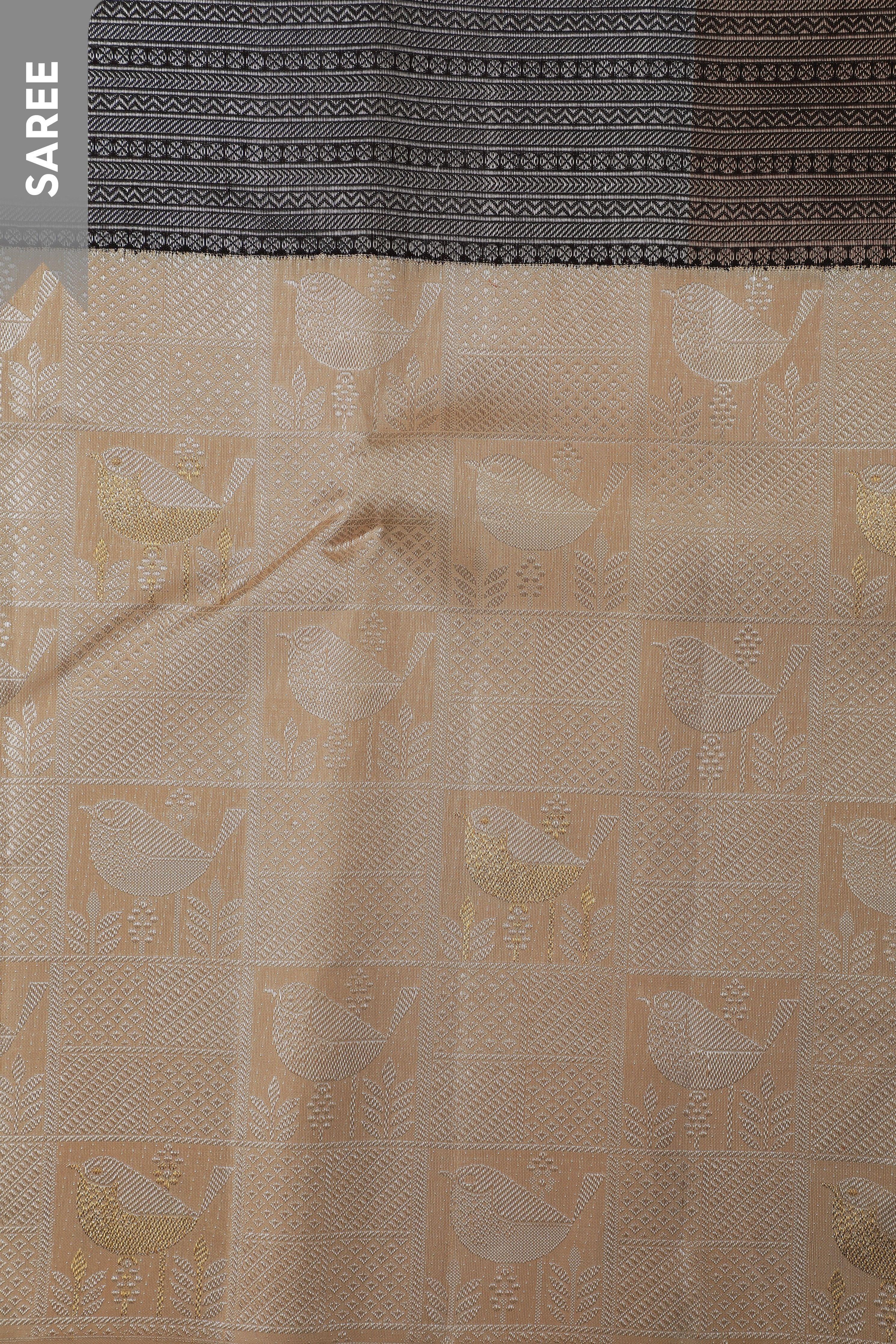 Black Kanchipuram Silk Saree  Mokshaa