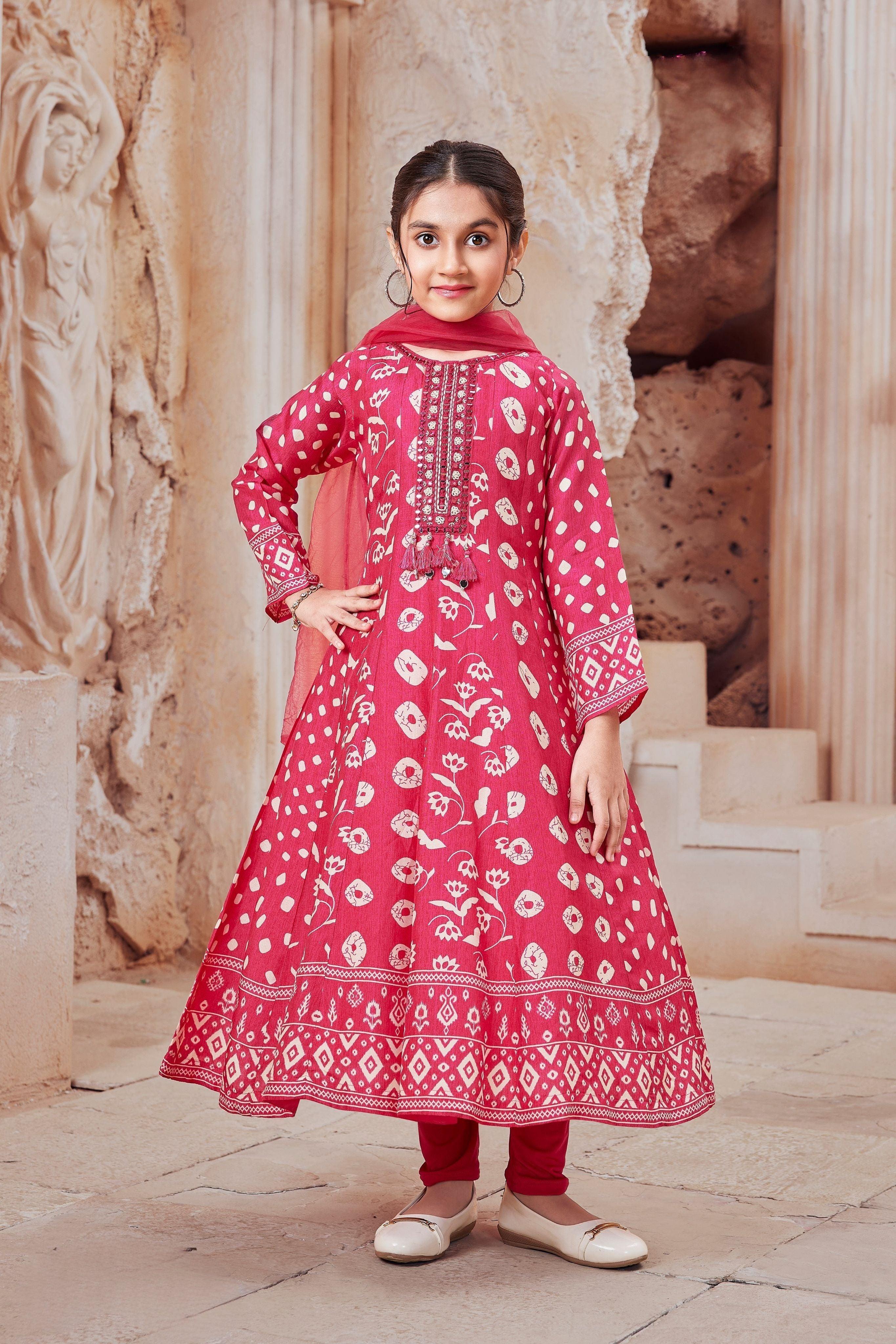 Rani Pink Anarkali Suit Set  Mokshaa