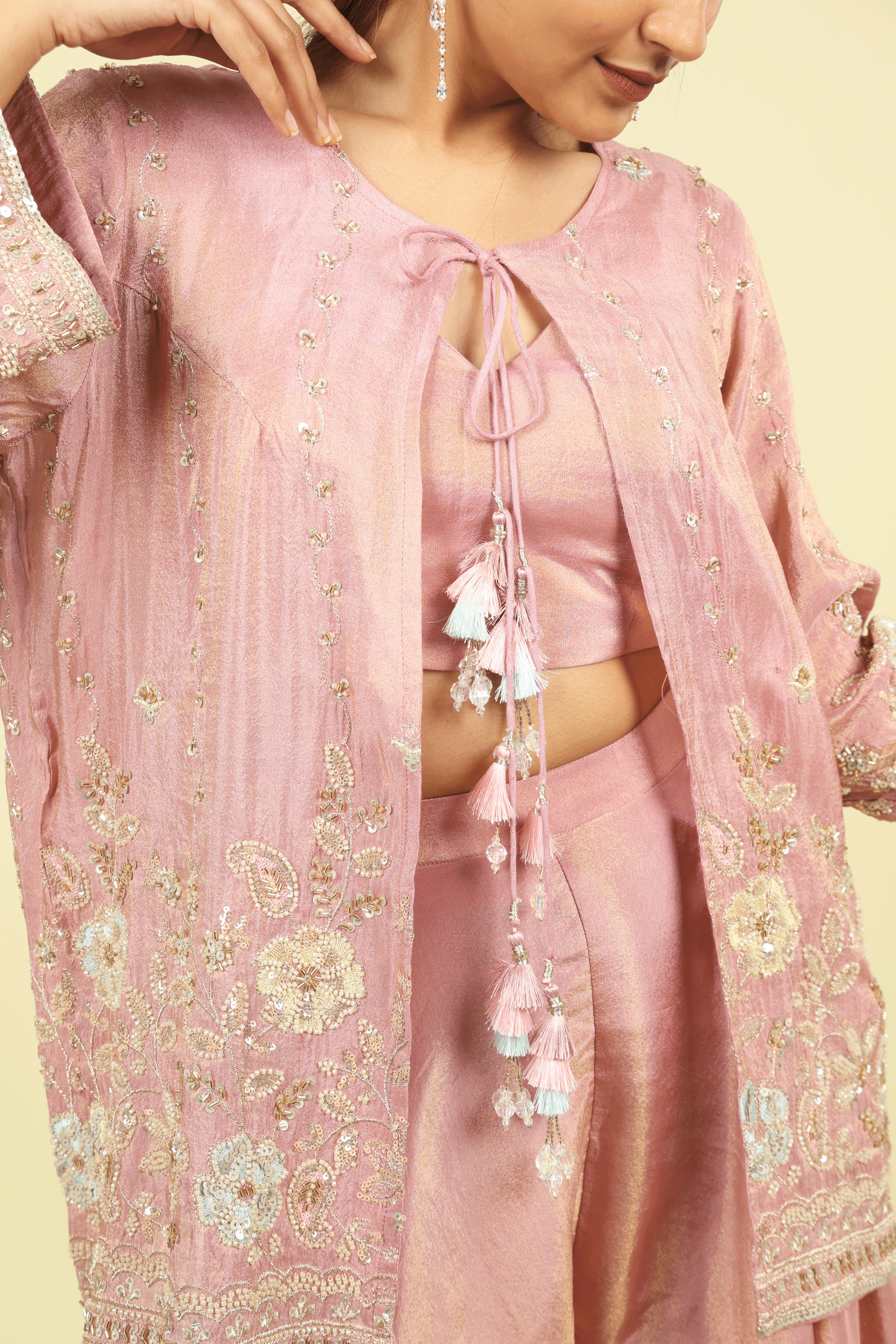 Peach Crush Tissue Cape Set