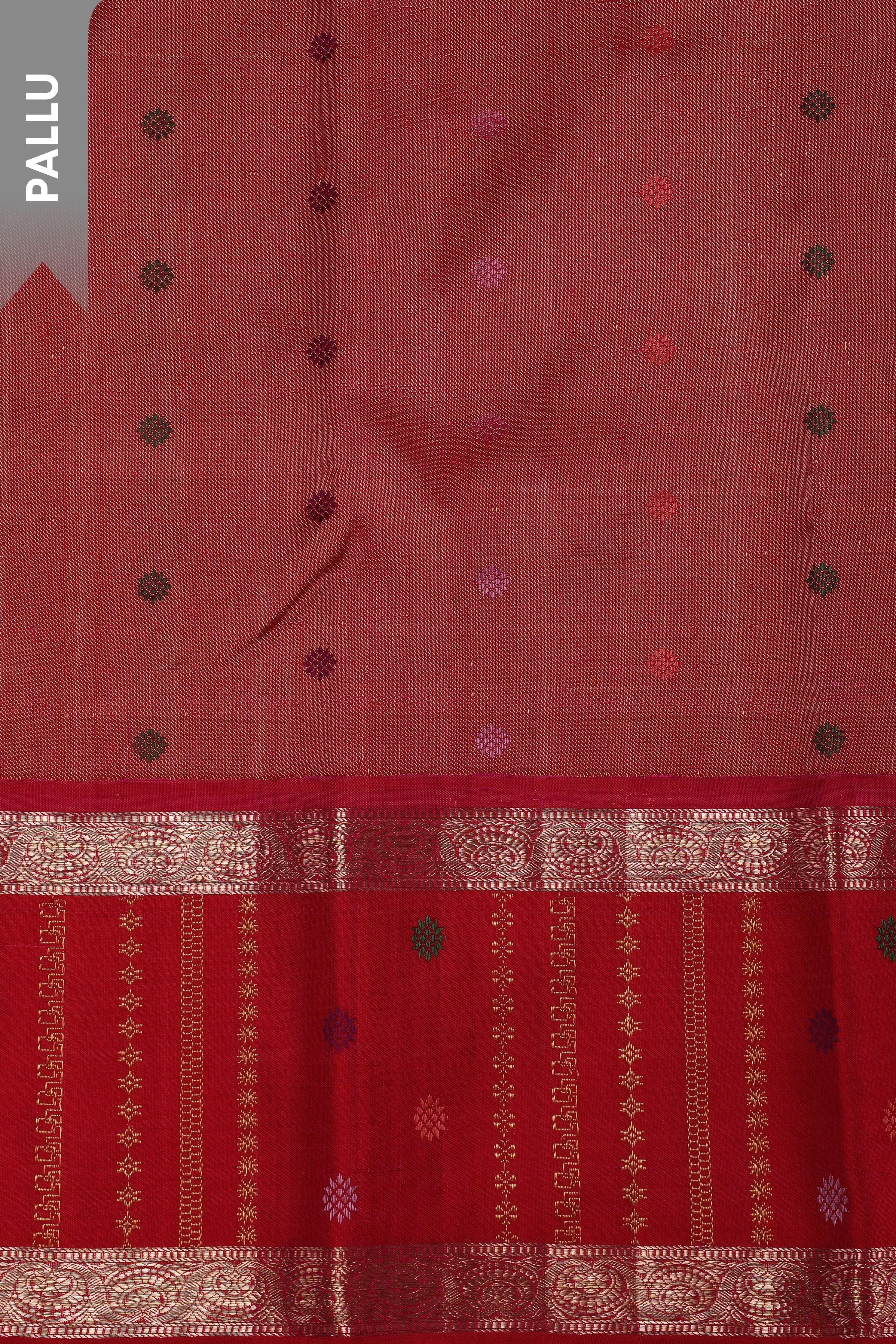 Black With Pink Kanchipuram Silk Saree  Mokshaa