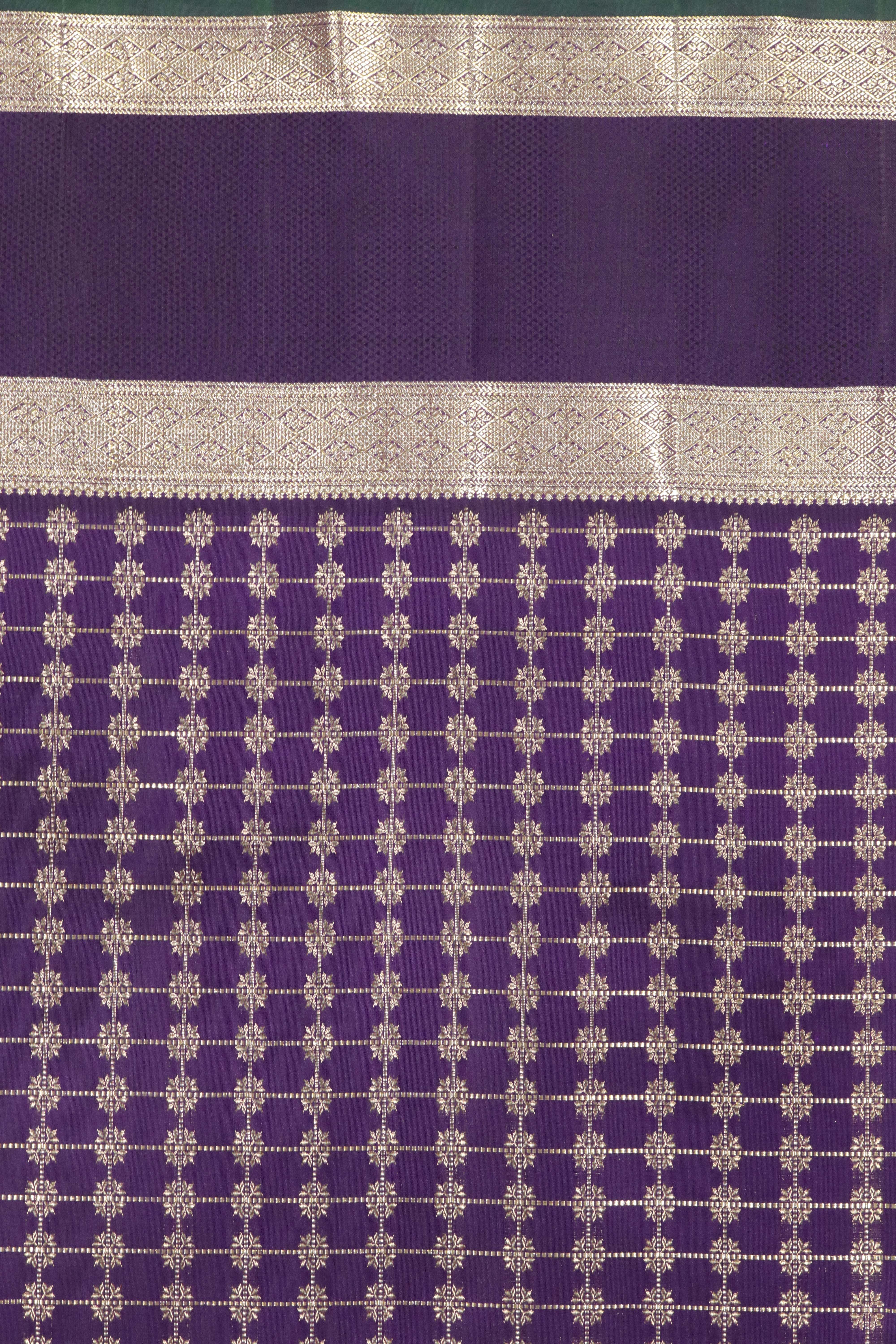 Purple Kanchipuram Silk Saree with Fancy Zari Checks and Zari Border