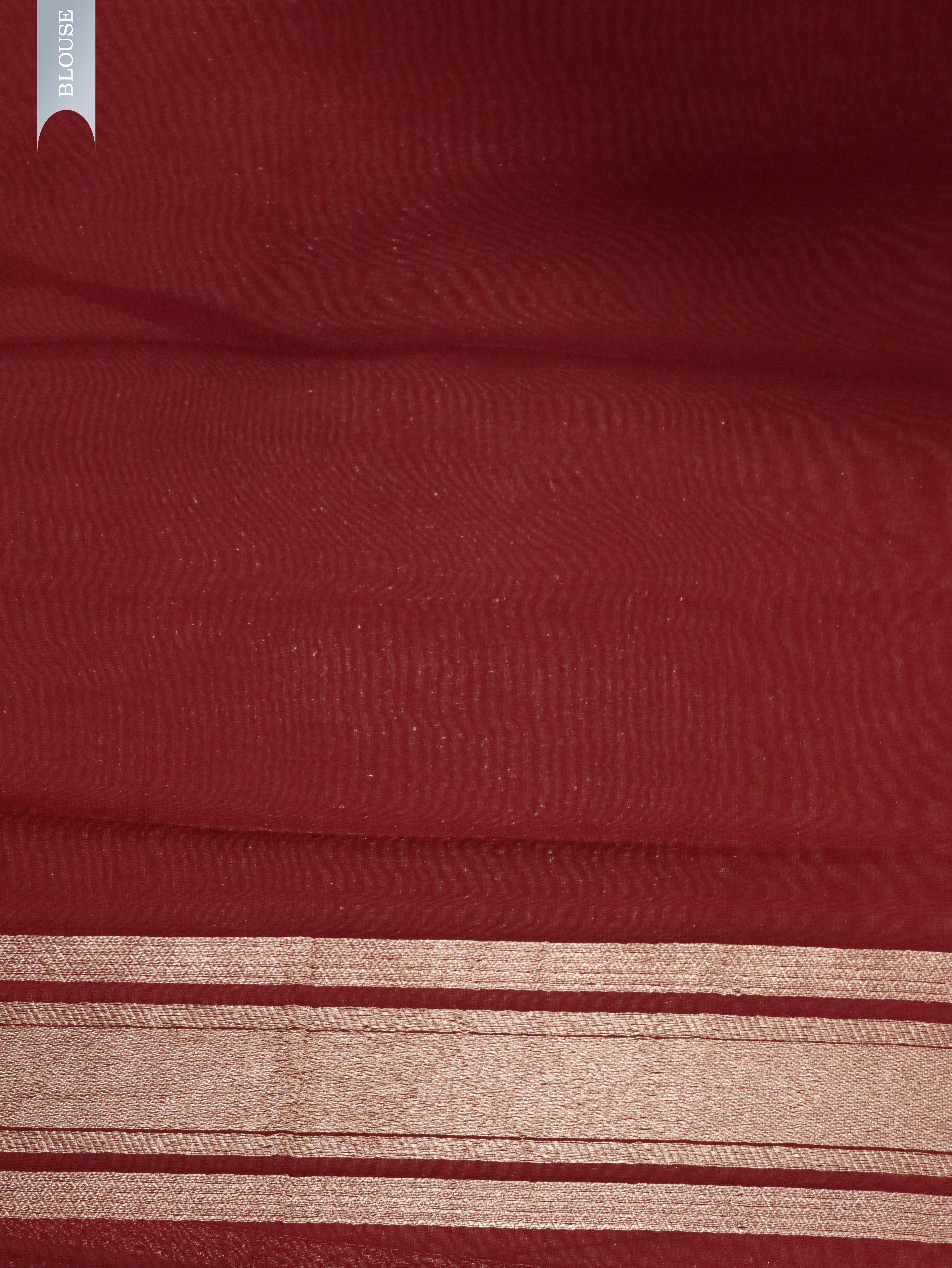 Magenta Pink Banarasi Tissue Silk Saree with Zari Weaving