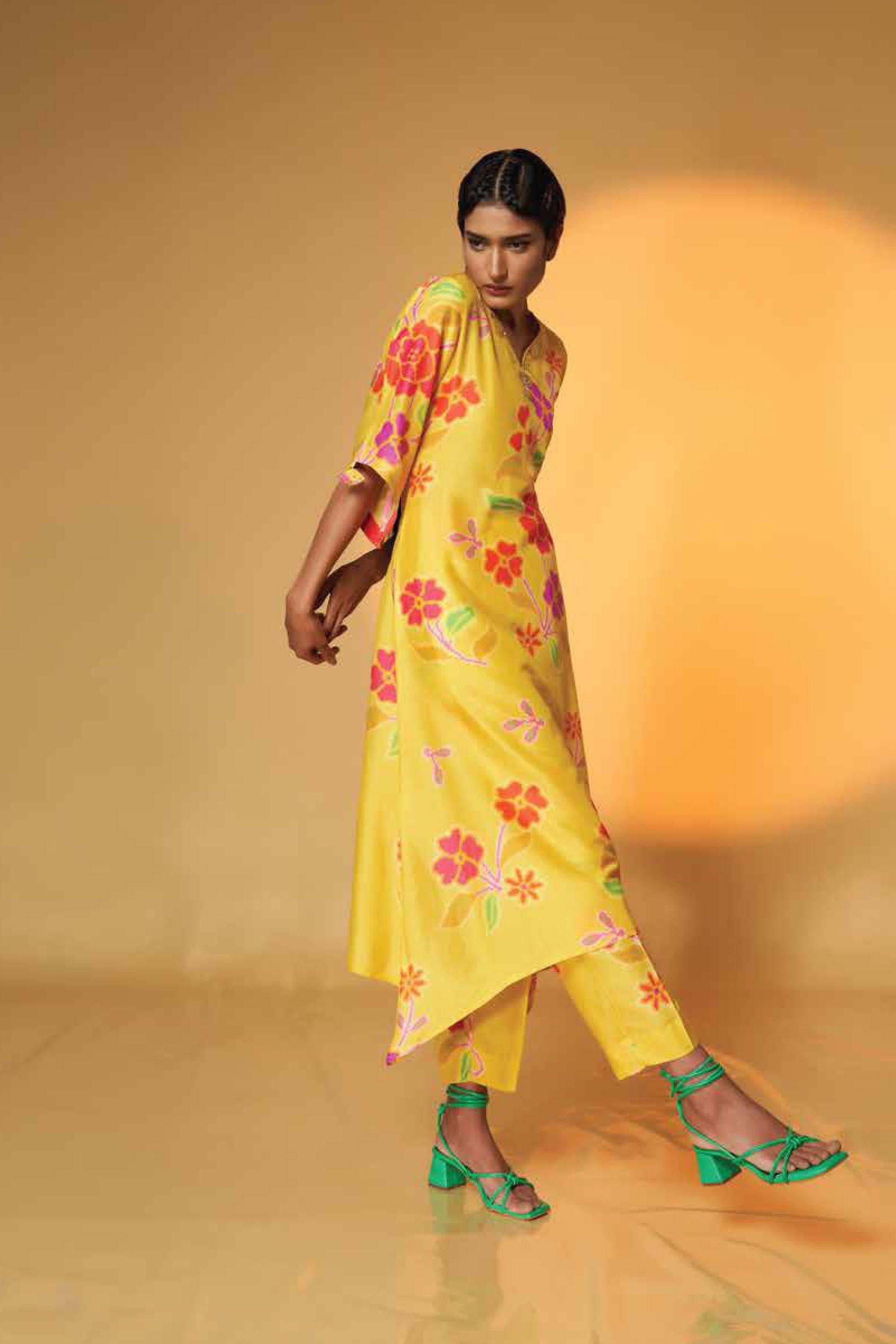 Olive Green & Rose Pink Printed Kurta Set (Copy)  Mokshaa