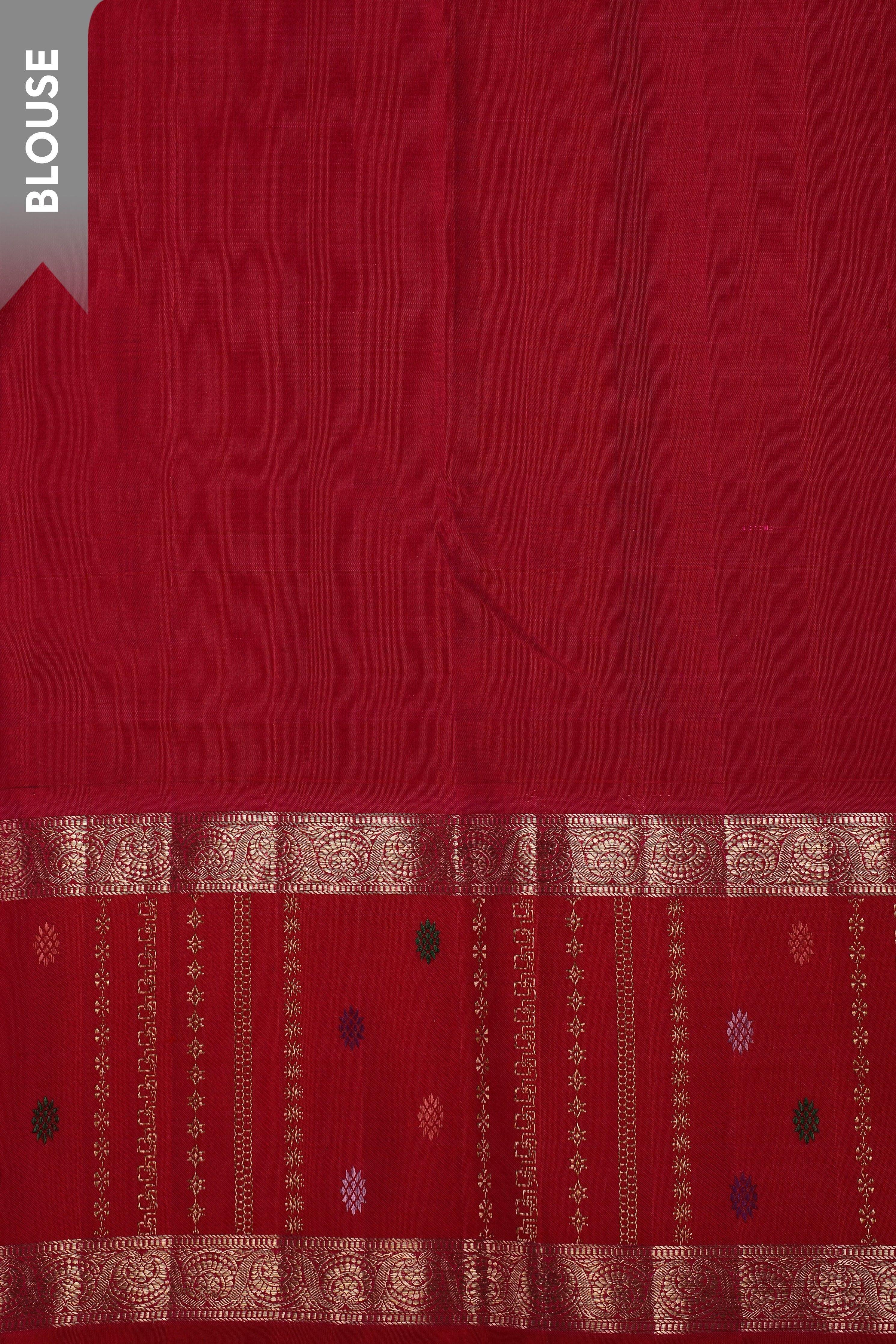 Black With Pink Kanchipuram Silk Saree  Mokshaa