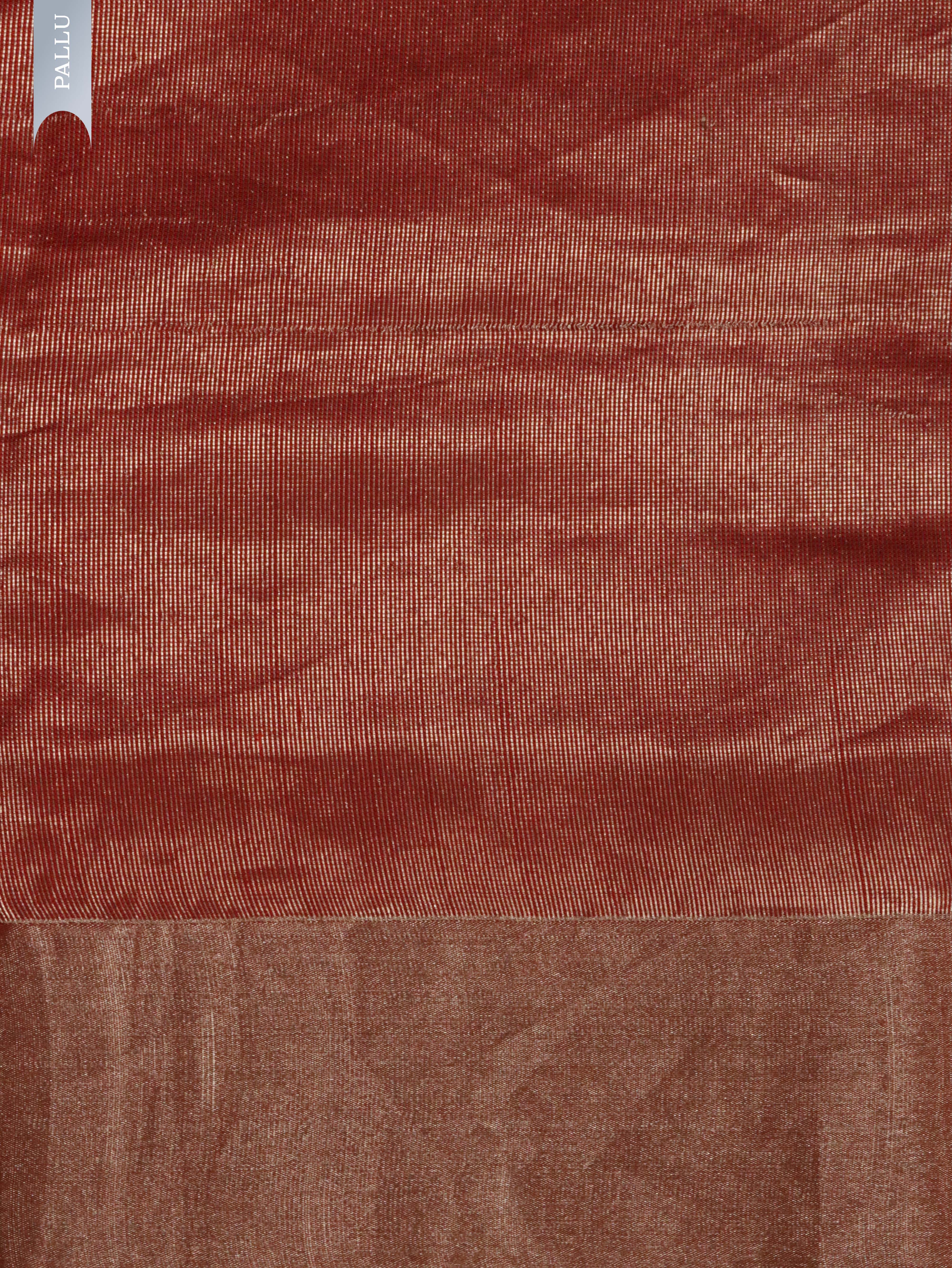 Orange Banarasi Chanderi Silk Saree with Silver & Thread Motifs