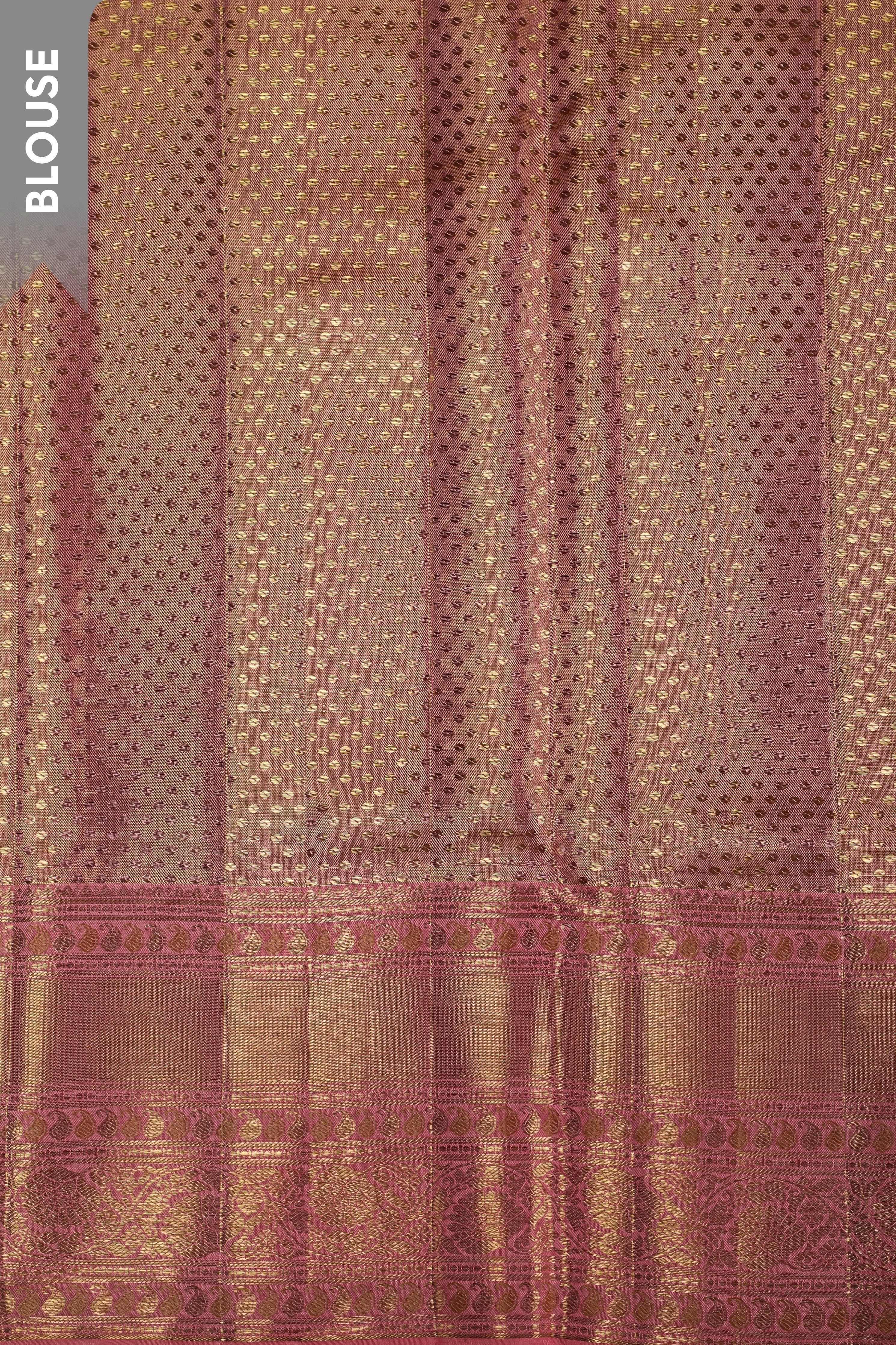 Dual Tone Kanchipuram Tissue Silk Saree  Mokshaa