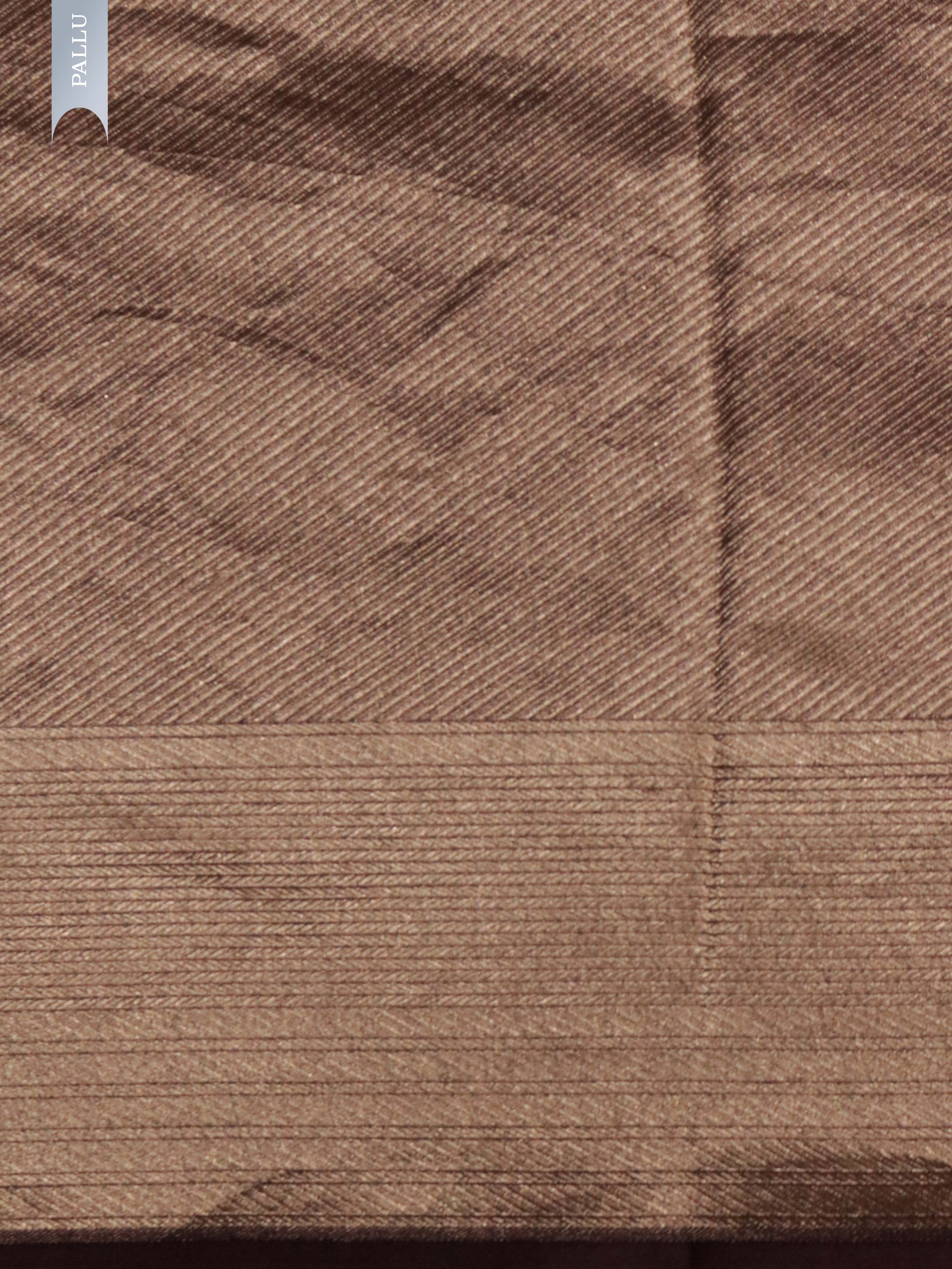 "Wine Banarasi Kora Silk Saree with Self Zari Checks & Zari Border** "