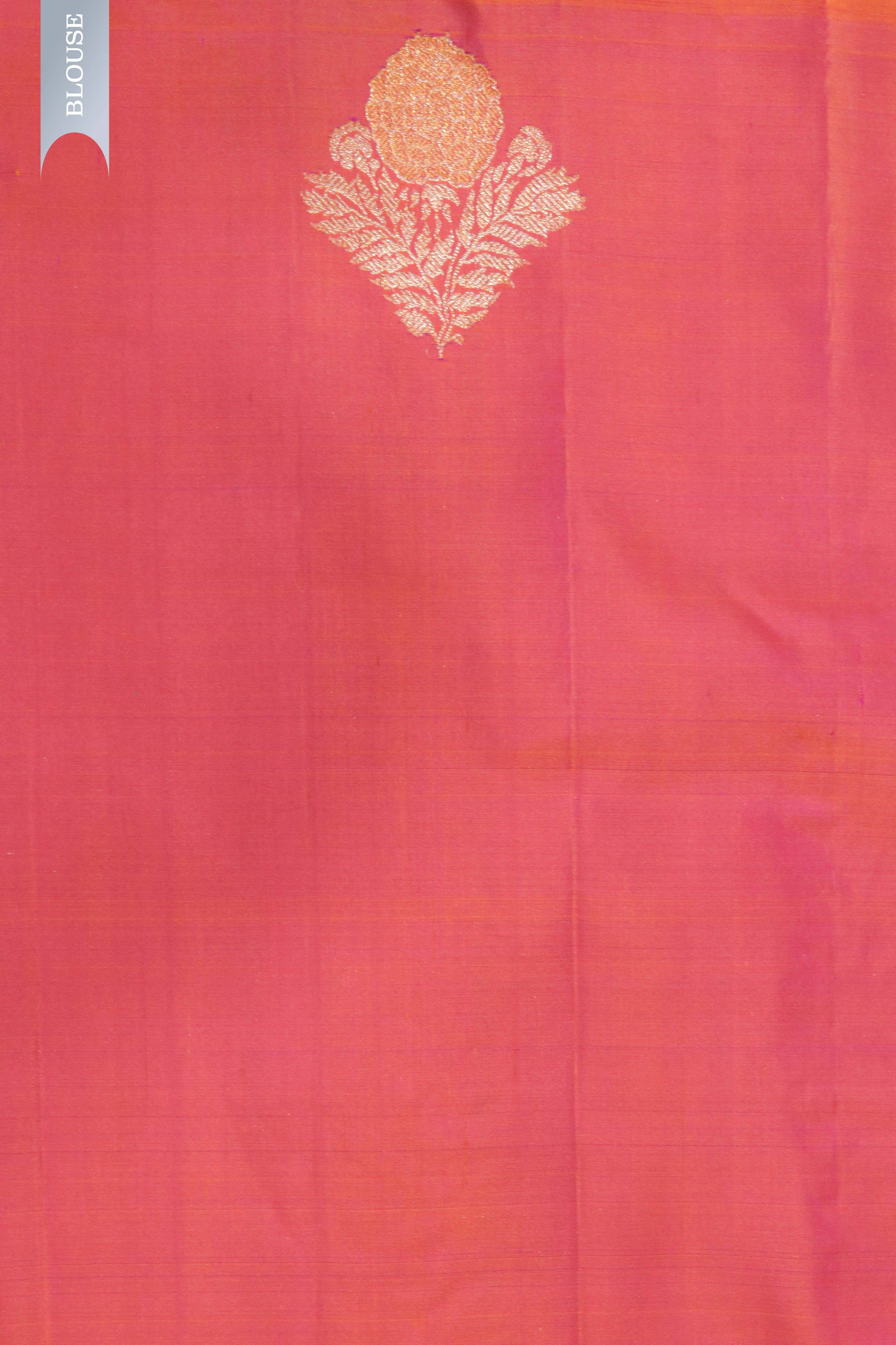 Rama Blue Kanchipuram Silk Saree with Gold & Silver Zari Motifs