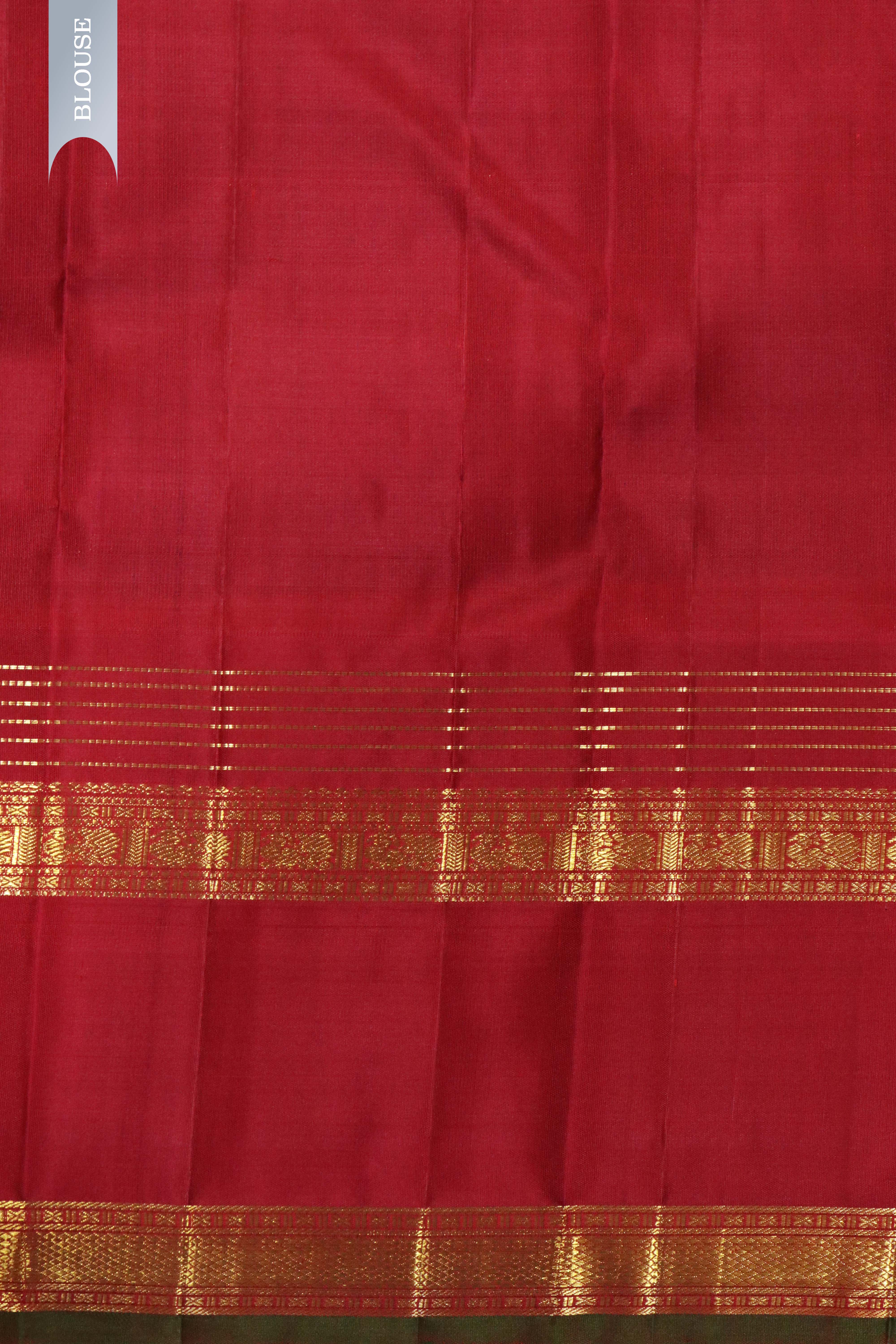 Royal Blue Kanchipuram Silk Saree with Zari Stripes and Contrast Border